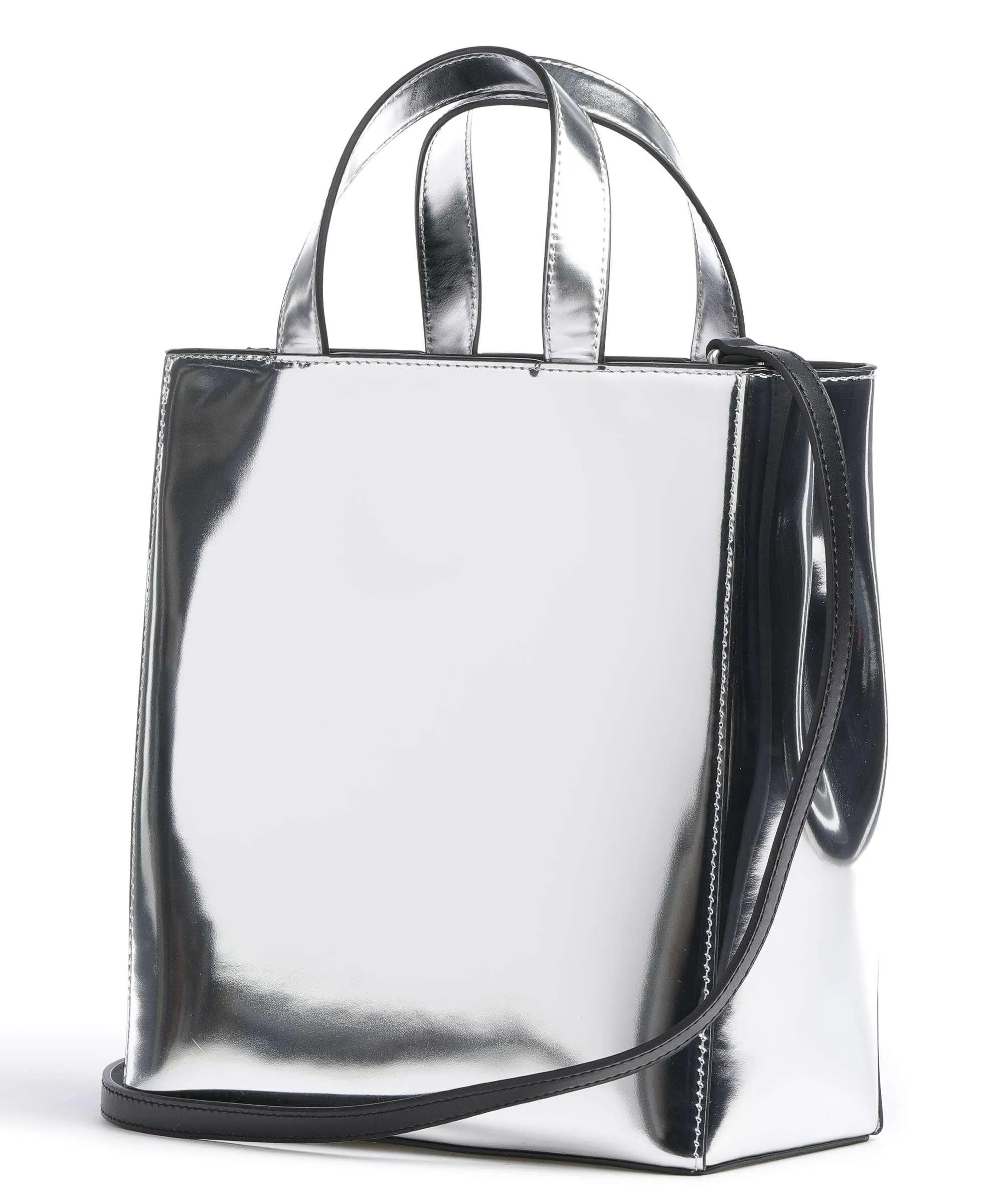  Liebeskind Paper Bag Reflection S Borsa a mano pelle liscia argento  