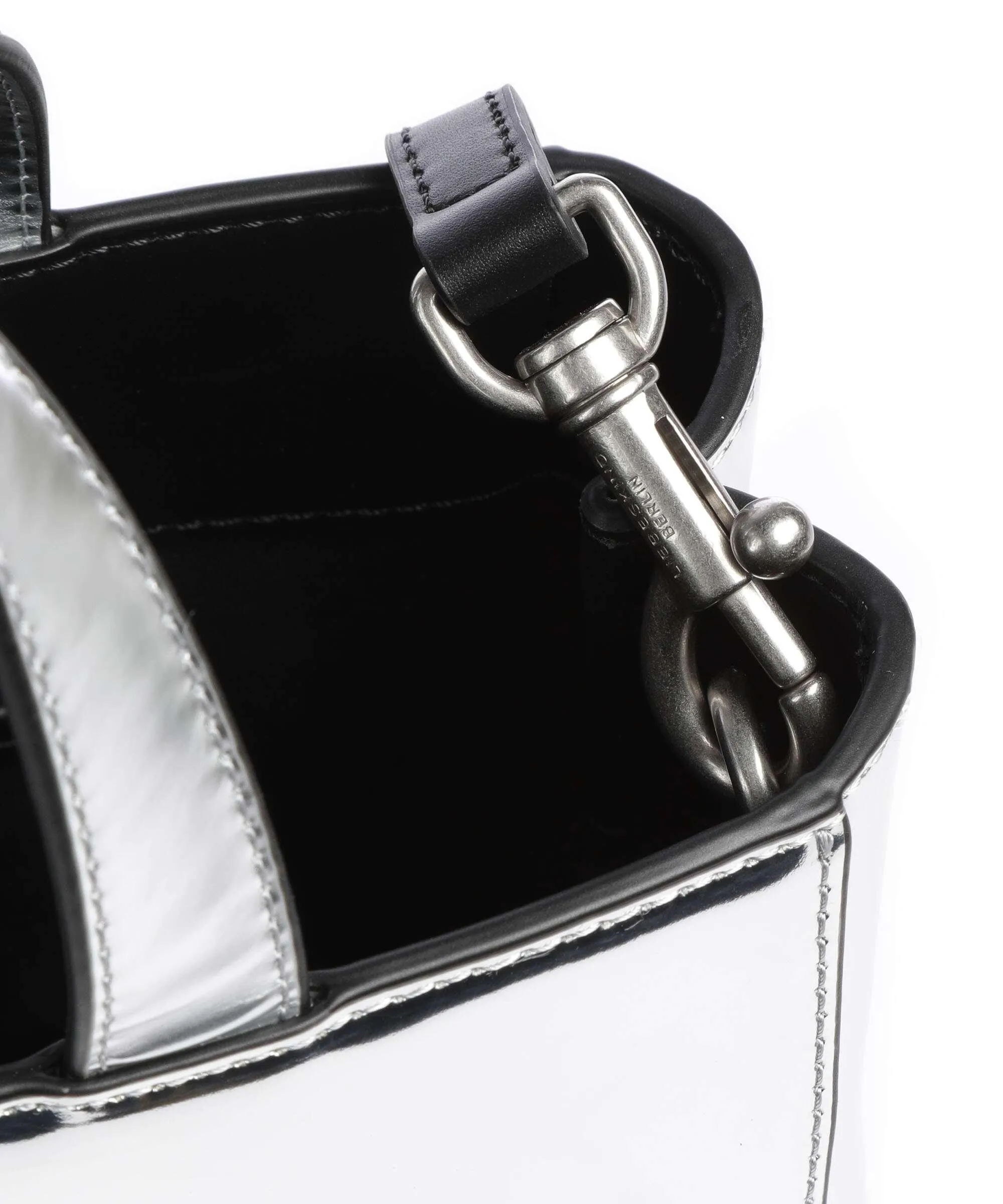  Liebeskind Paper Bag Reflection S Borsa a mano pelle liscia argento  