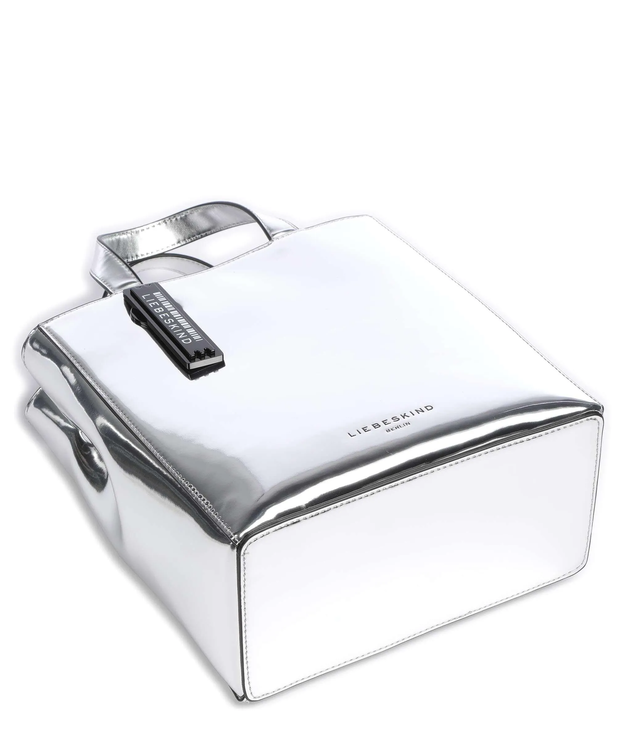  Liebeskind Paper Bag Reflection S Borsa a mano pelle liscia argento  