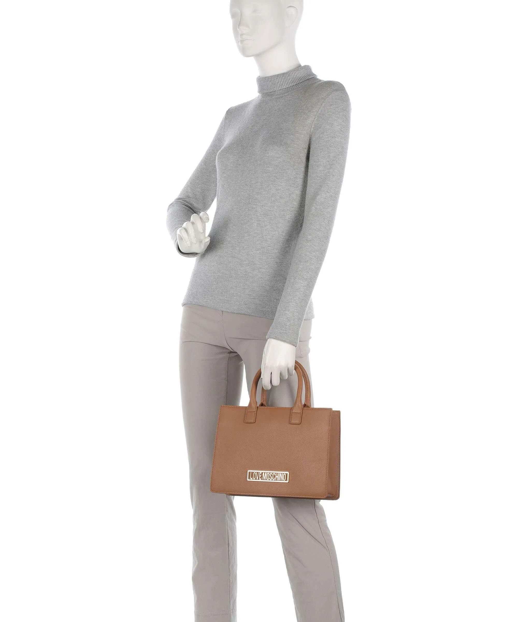  Love Moschino Borsa a mano pelle sintetica marrone  