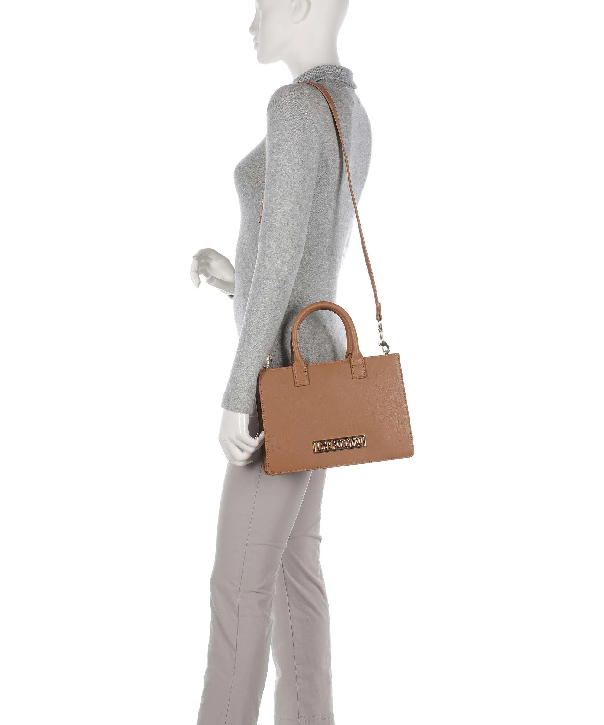  Love Moschino Borsa a mano pelle sintetica marrone  