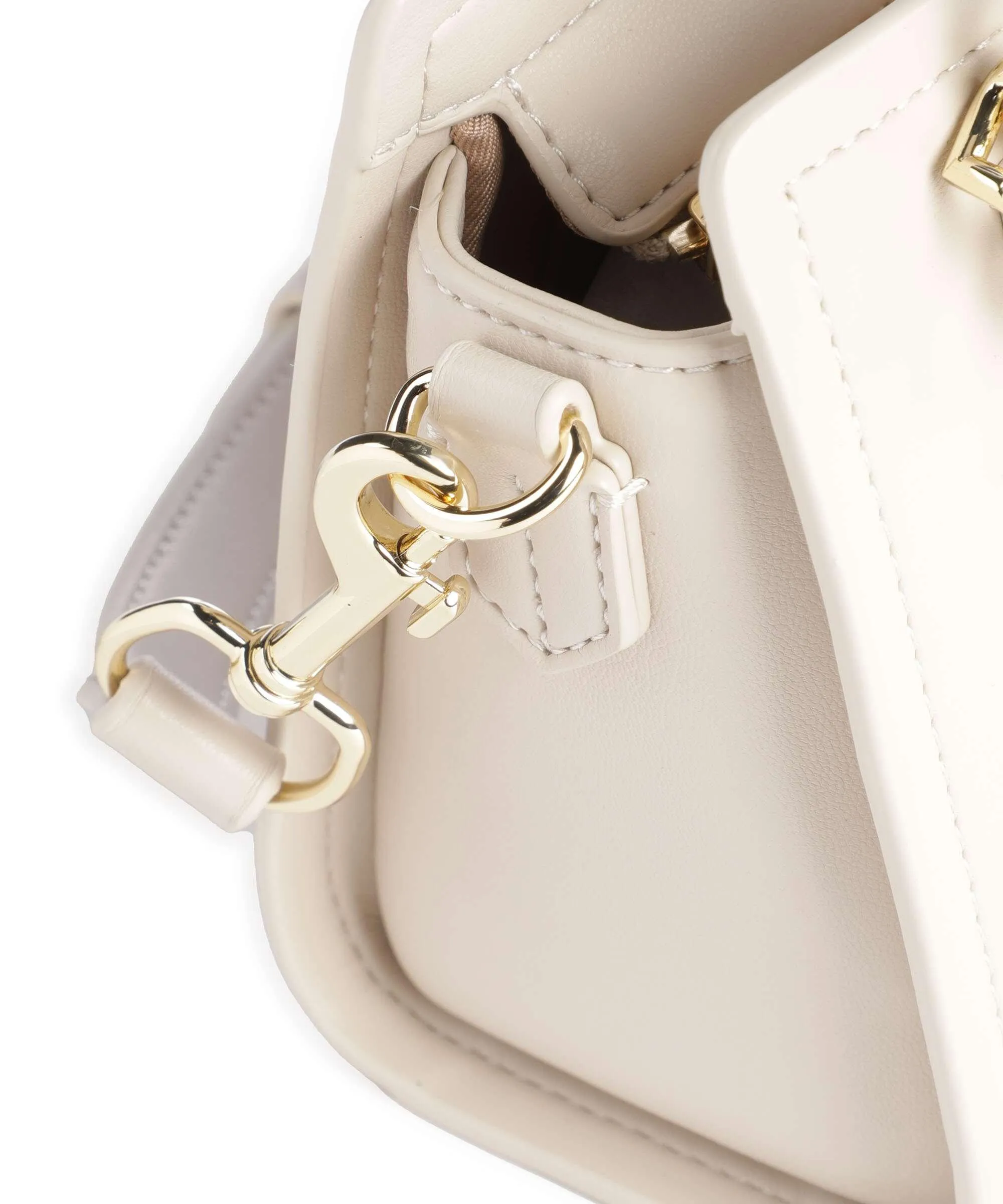  Love Moschino Strass Heart Chain Borsa a mano pelle sintetica beige  