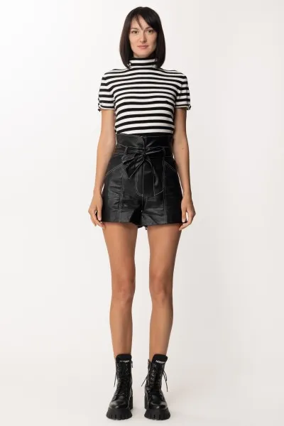 Lupetto in maglia a righe RIGA NEVE/NERO