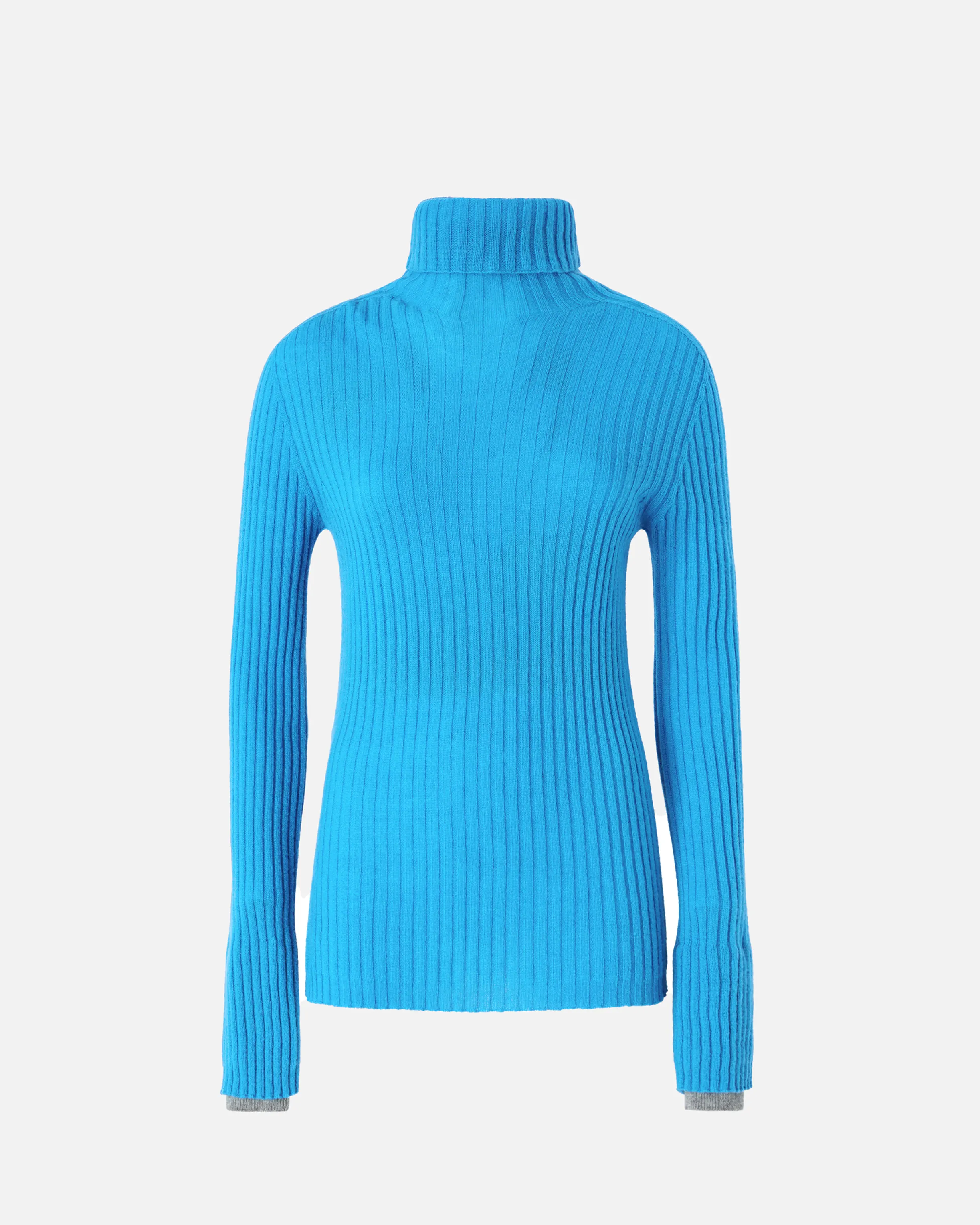  Maglia a collo alto misto cachemire a coste polsini lurex    