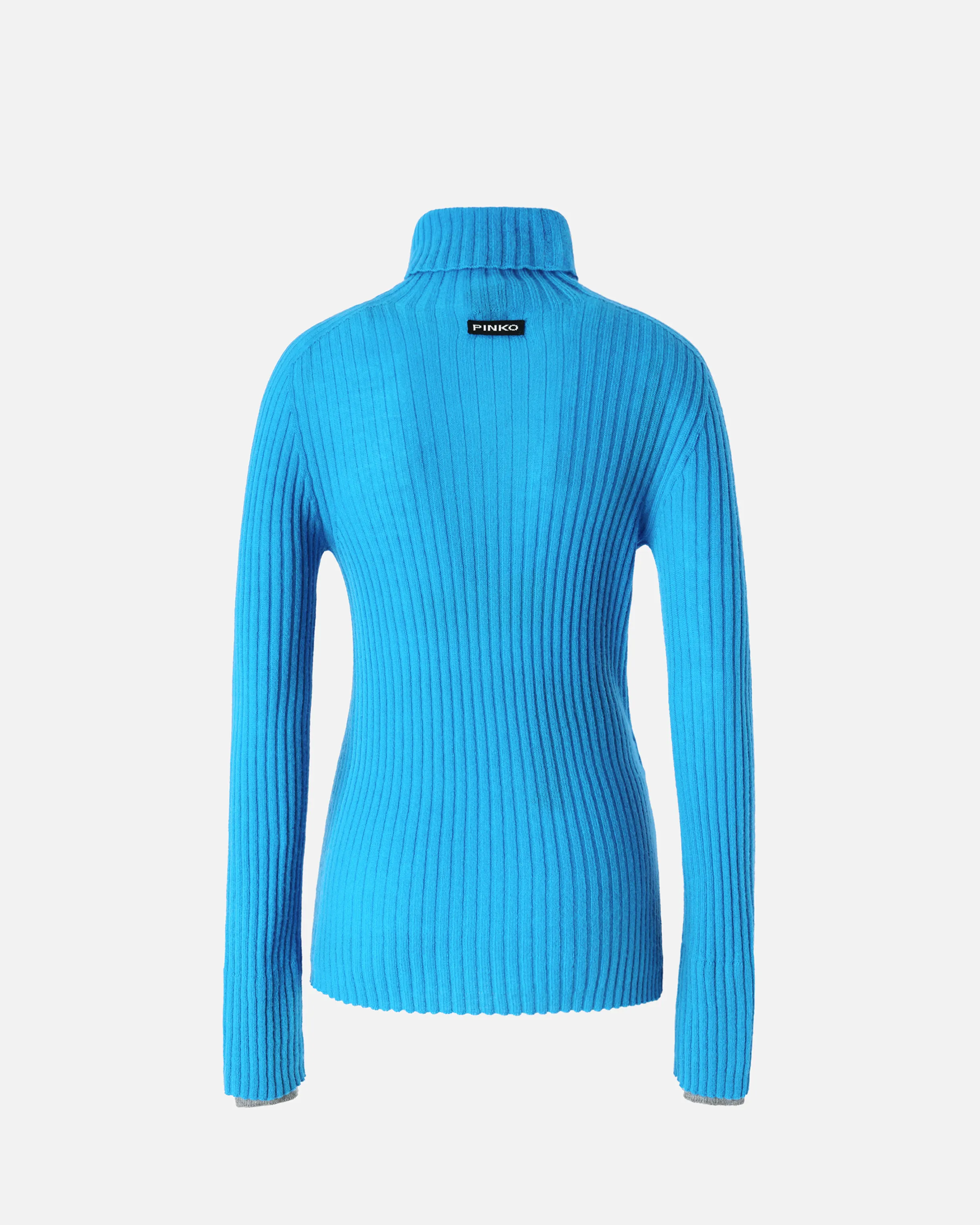  Maglia a collo alto misto cachemire a coste polsini lurex    