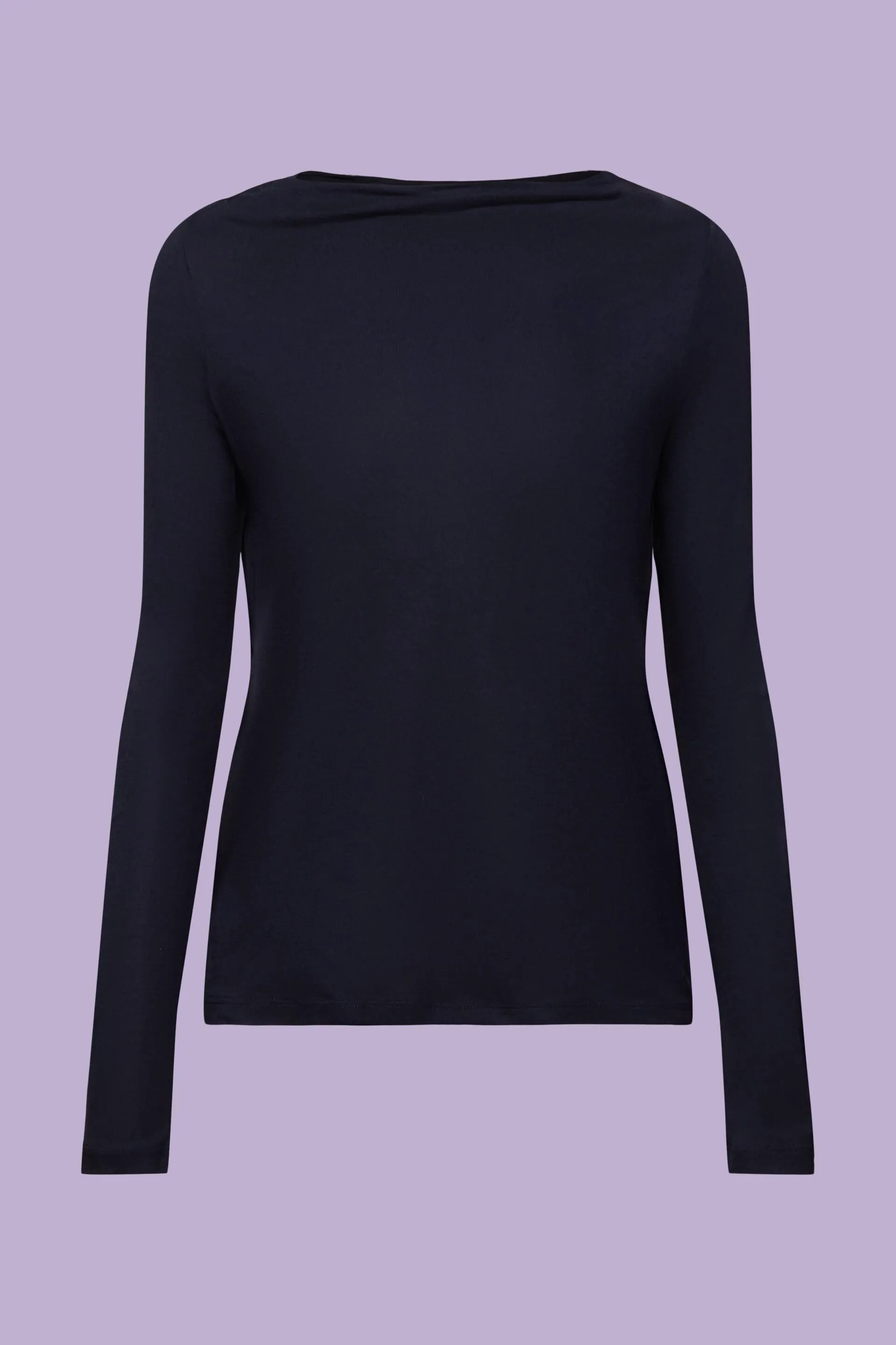 Maglia a maniche lunghe in jersey con collo a cascata