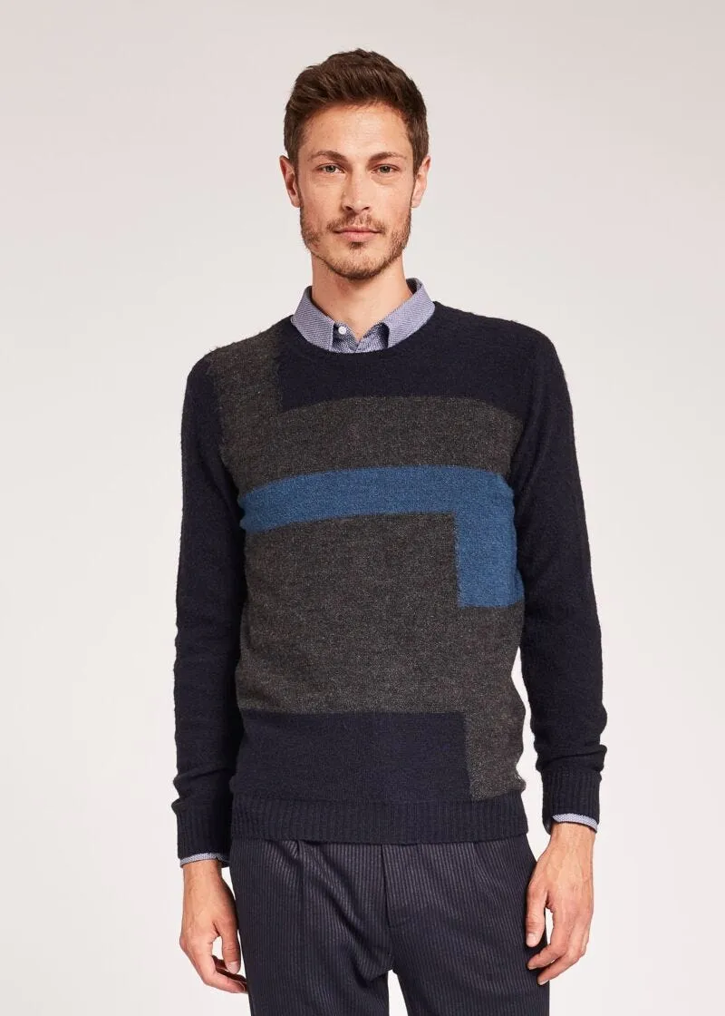 Maglia con intarsio grafico