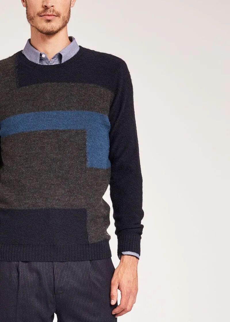 Maglia con intarsio grafico