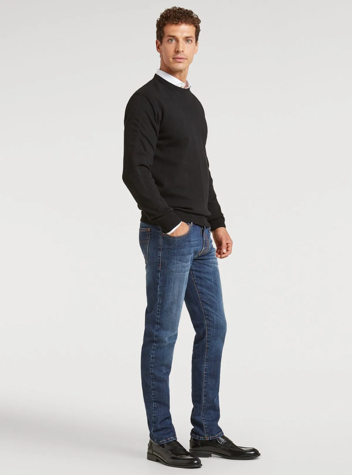   Maglia girocollo in lana e cashmere      