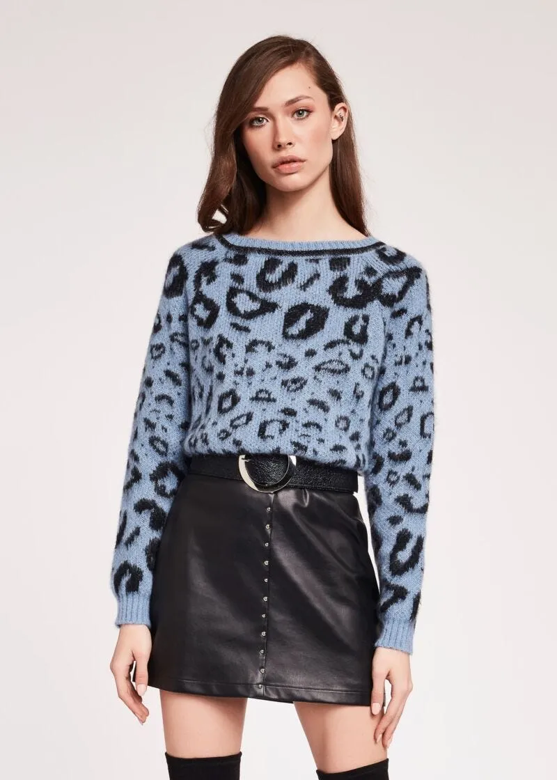 Maglia jacquard animalier