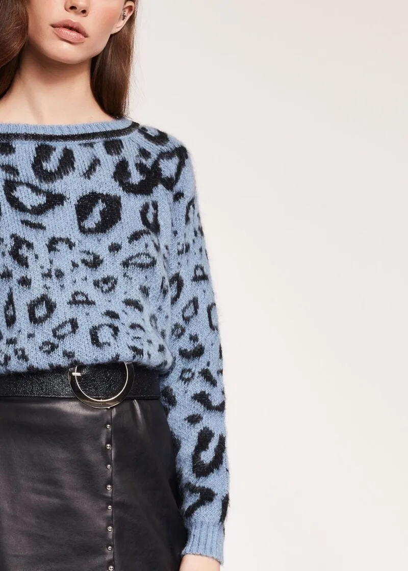 Maglia jacquard animalier