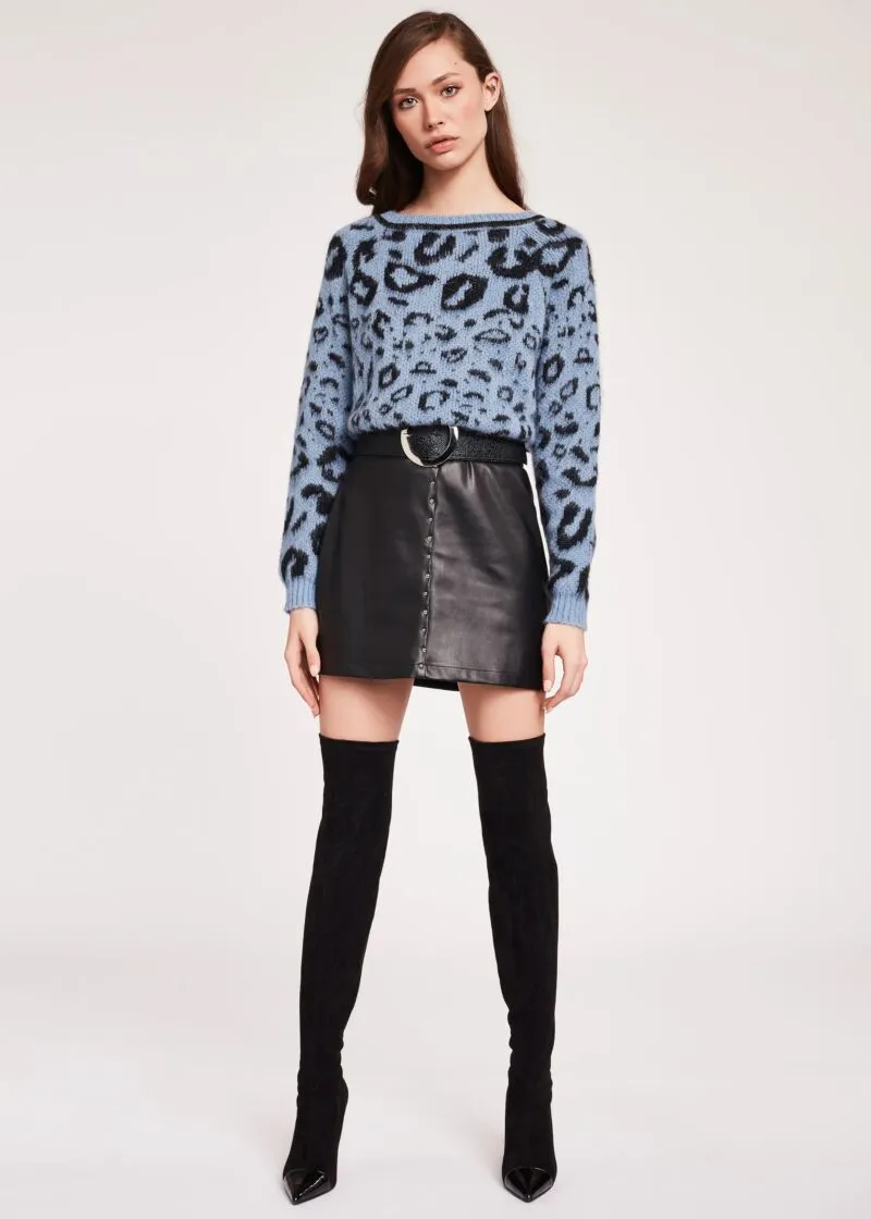 Maglia jacquard animalier