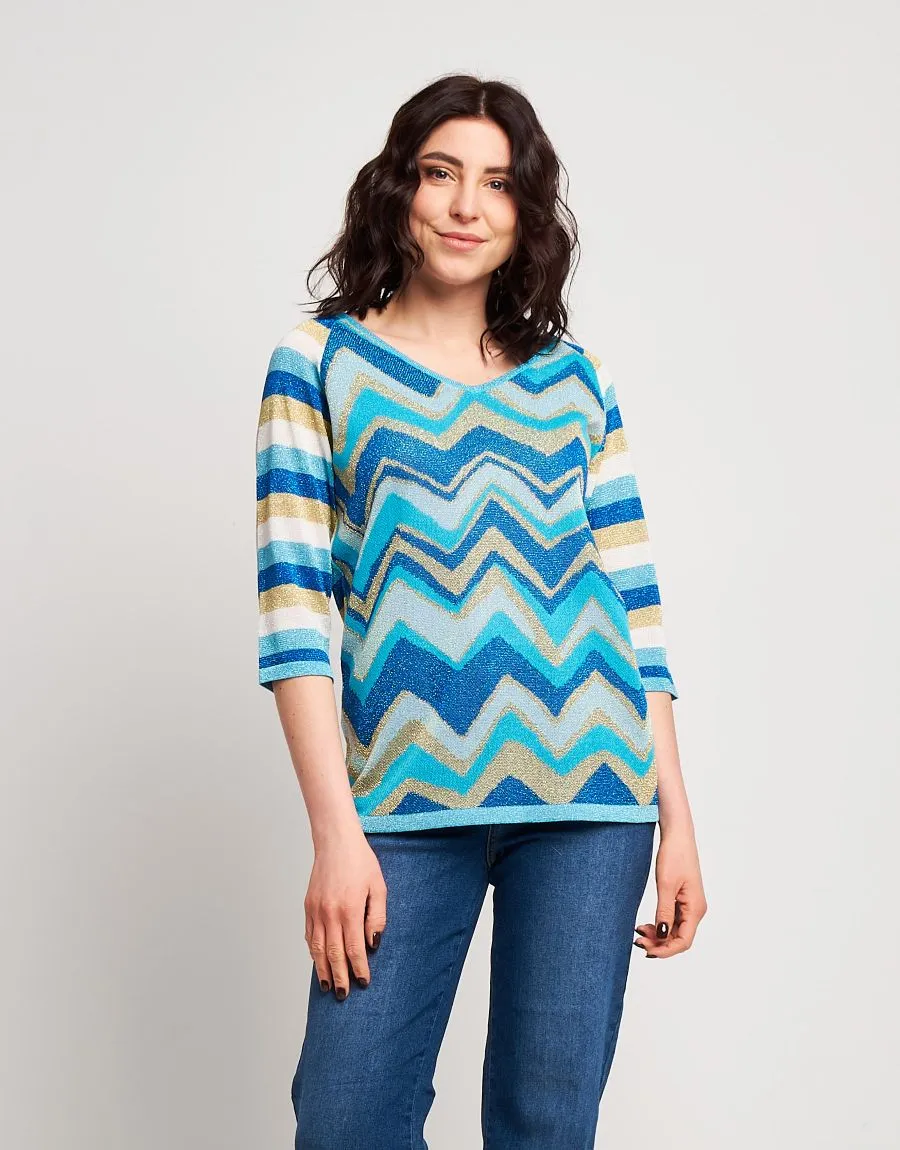 Maglia jacquard onde