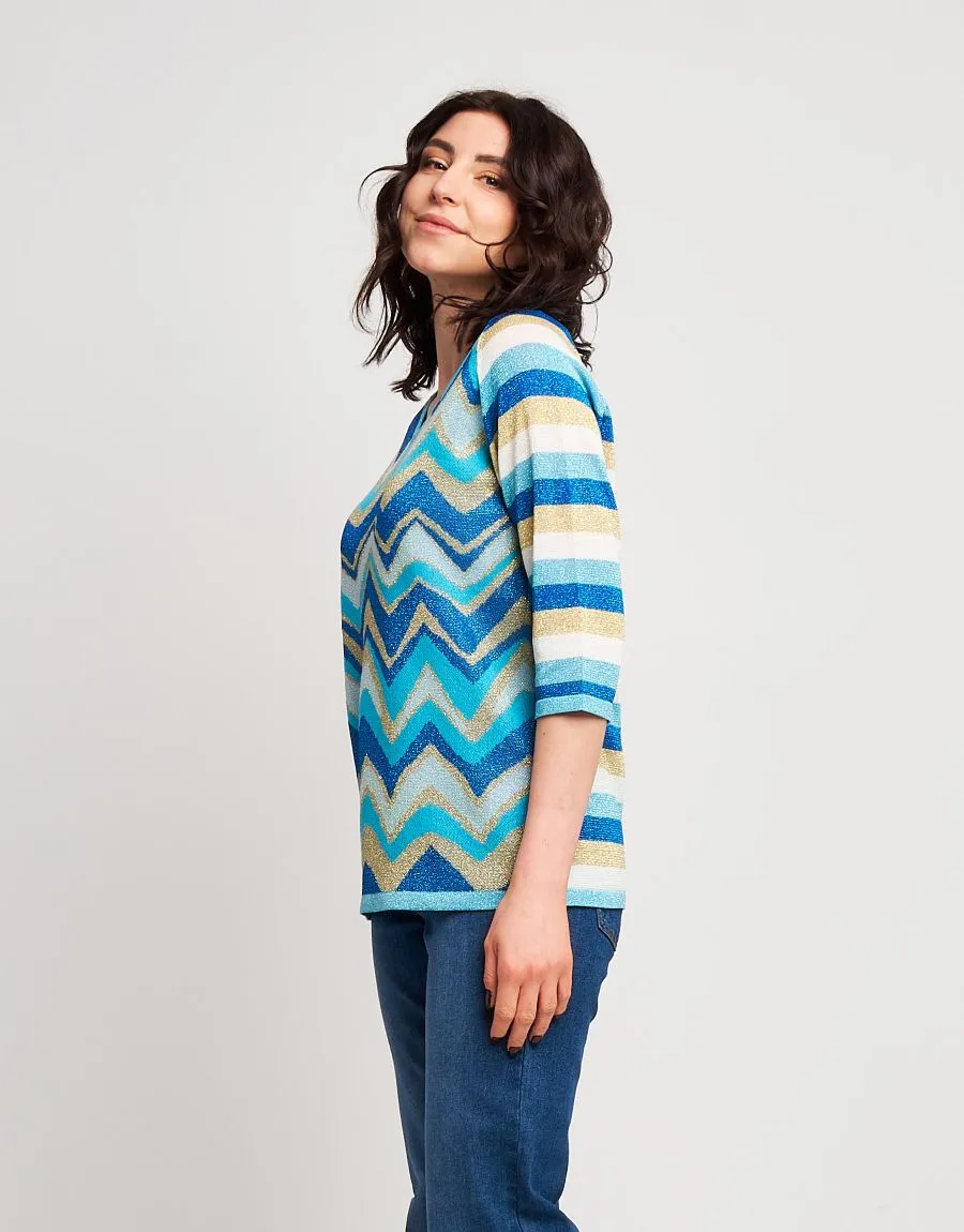 Maglia jacquard onde