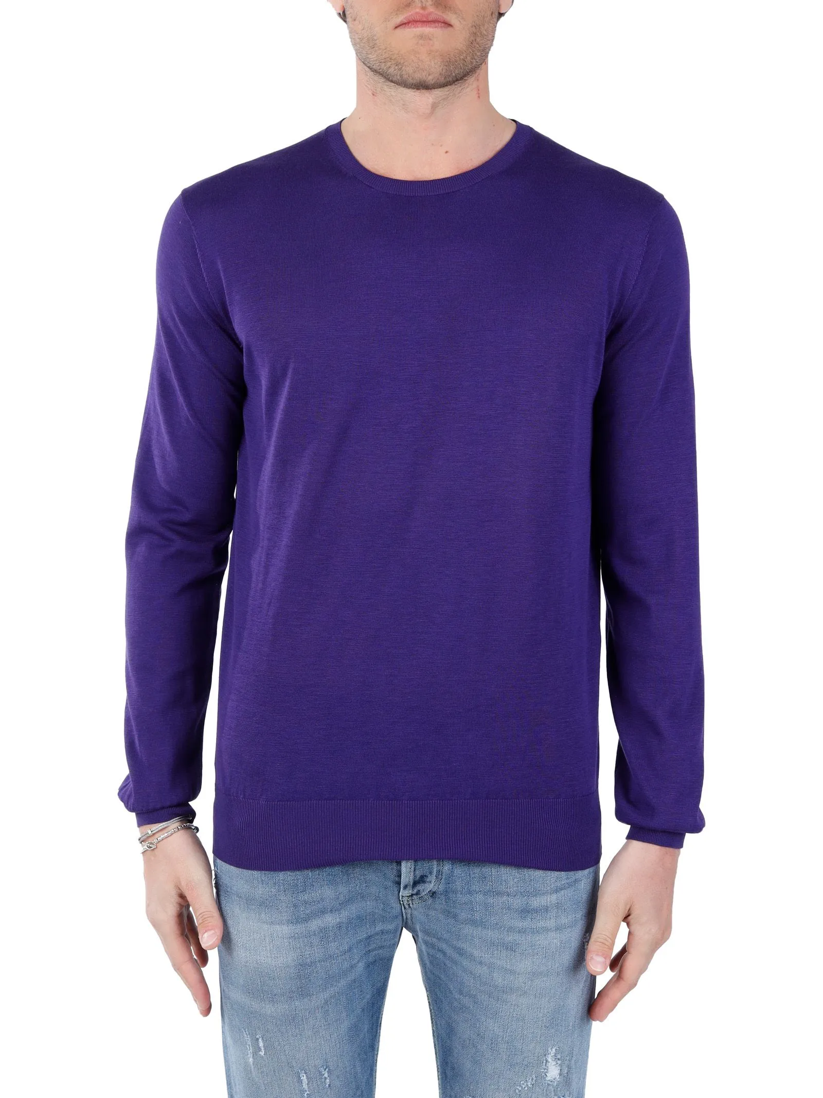 MAGLIA VIOLA IN MISTO SETA