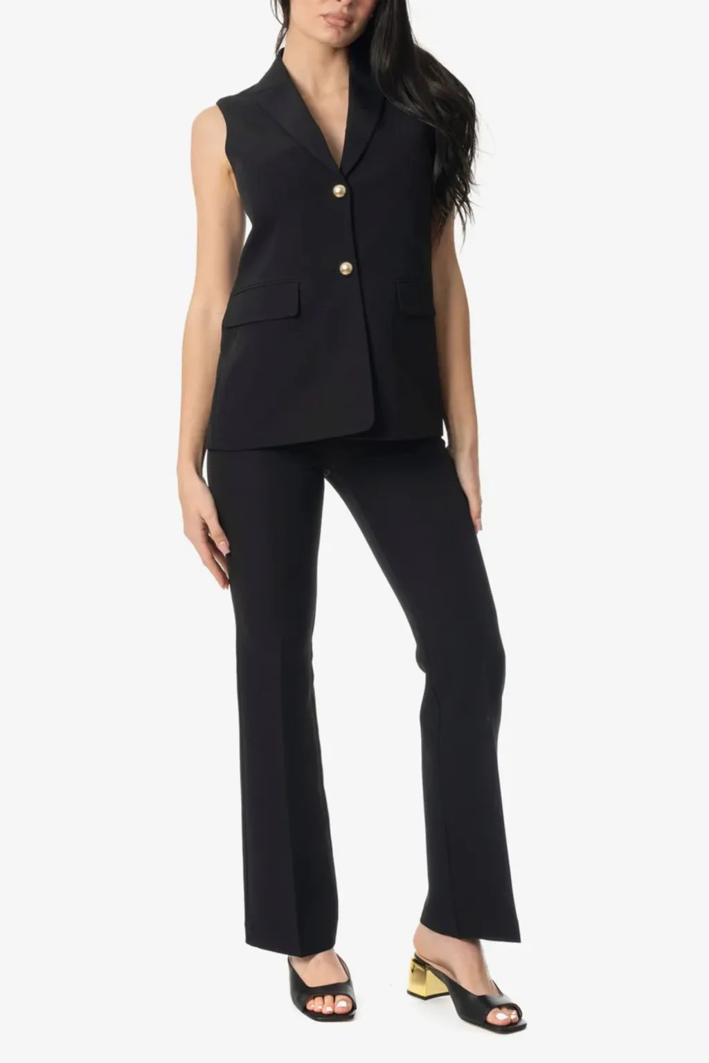 MARKUP PANTALONE FLARE IN TESSUTO BIELASTICO NERO 665111