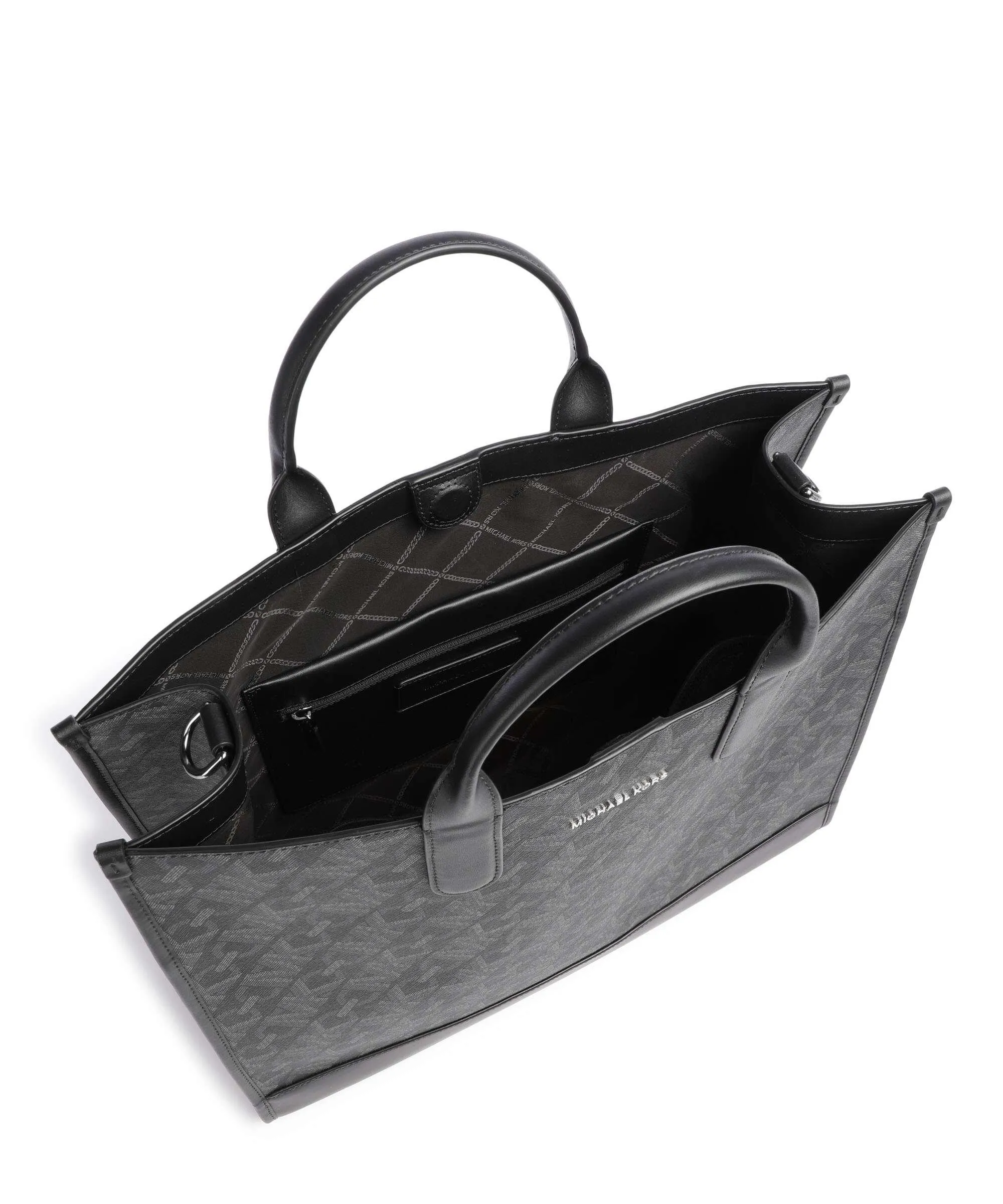  Michael Kors Hudson Borsa a mano 13″ tela nero  