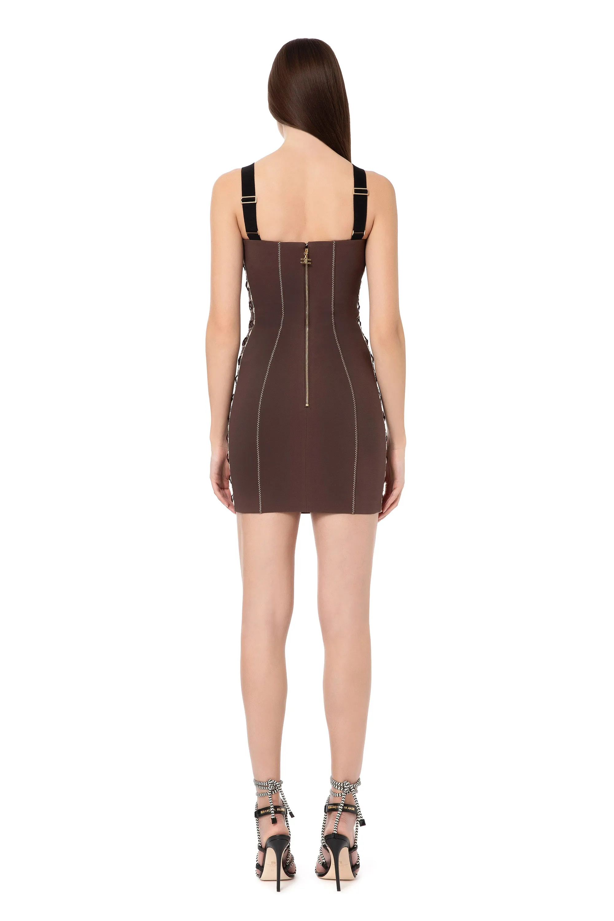 Minidress con taglio coppe e lacci