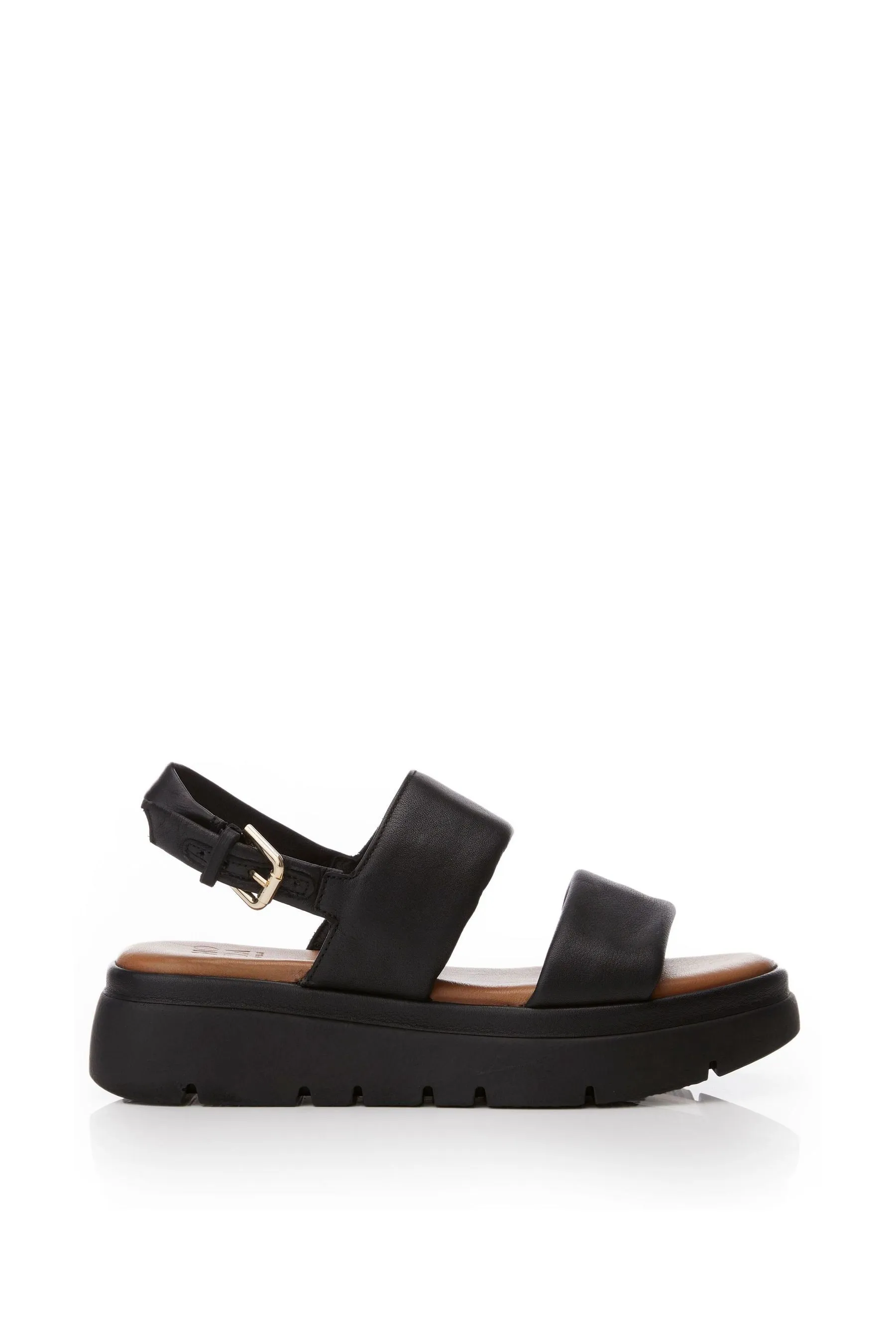 Moda in Pelle - Netty - Sandali in due parti con plateau in pelle