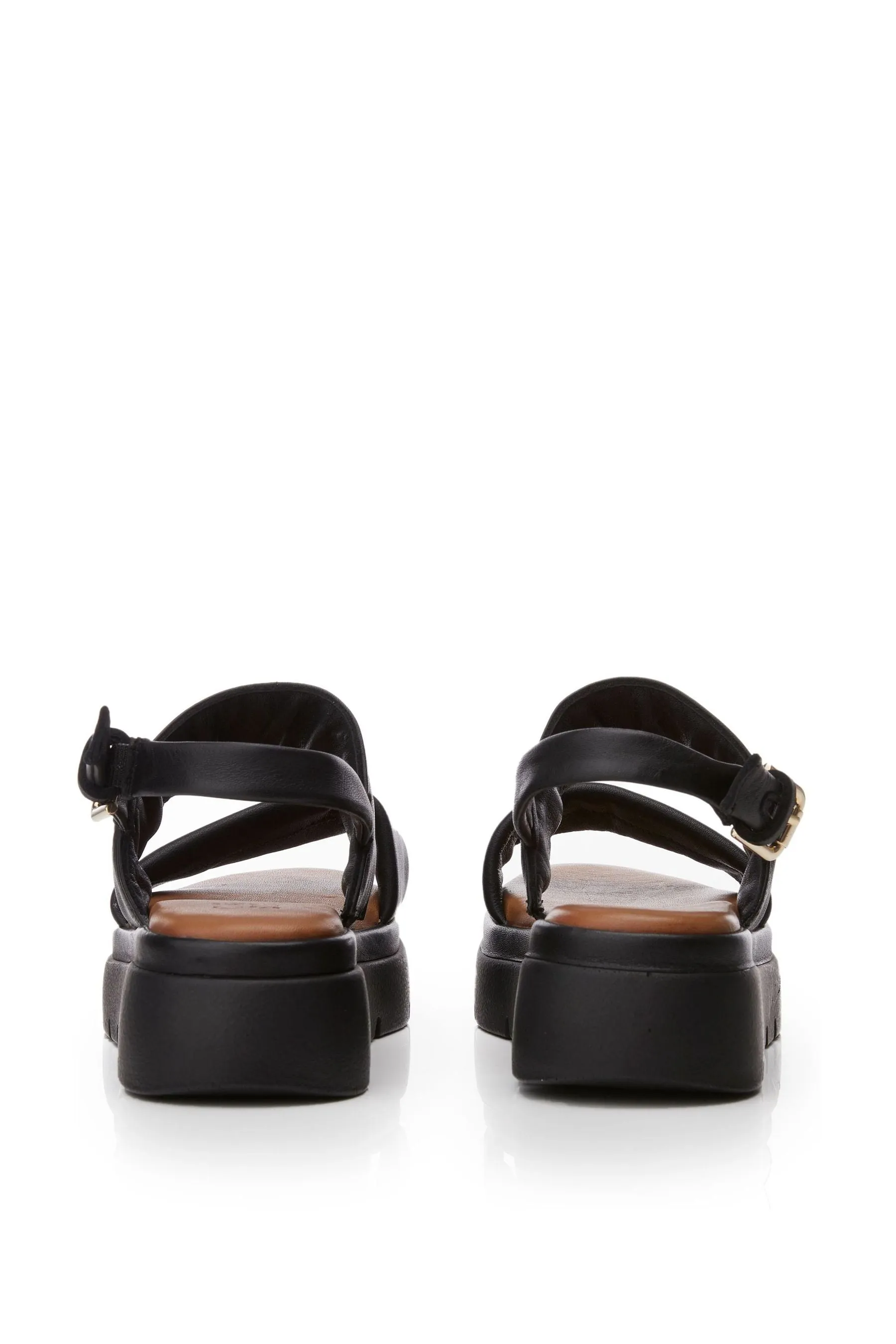 Moda in Pelle - Netty - Sandali in due parti con plateau in pelle