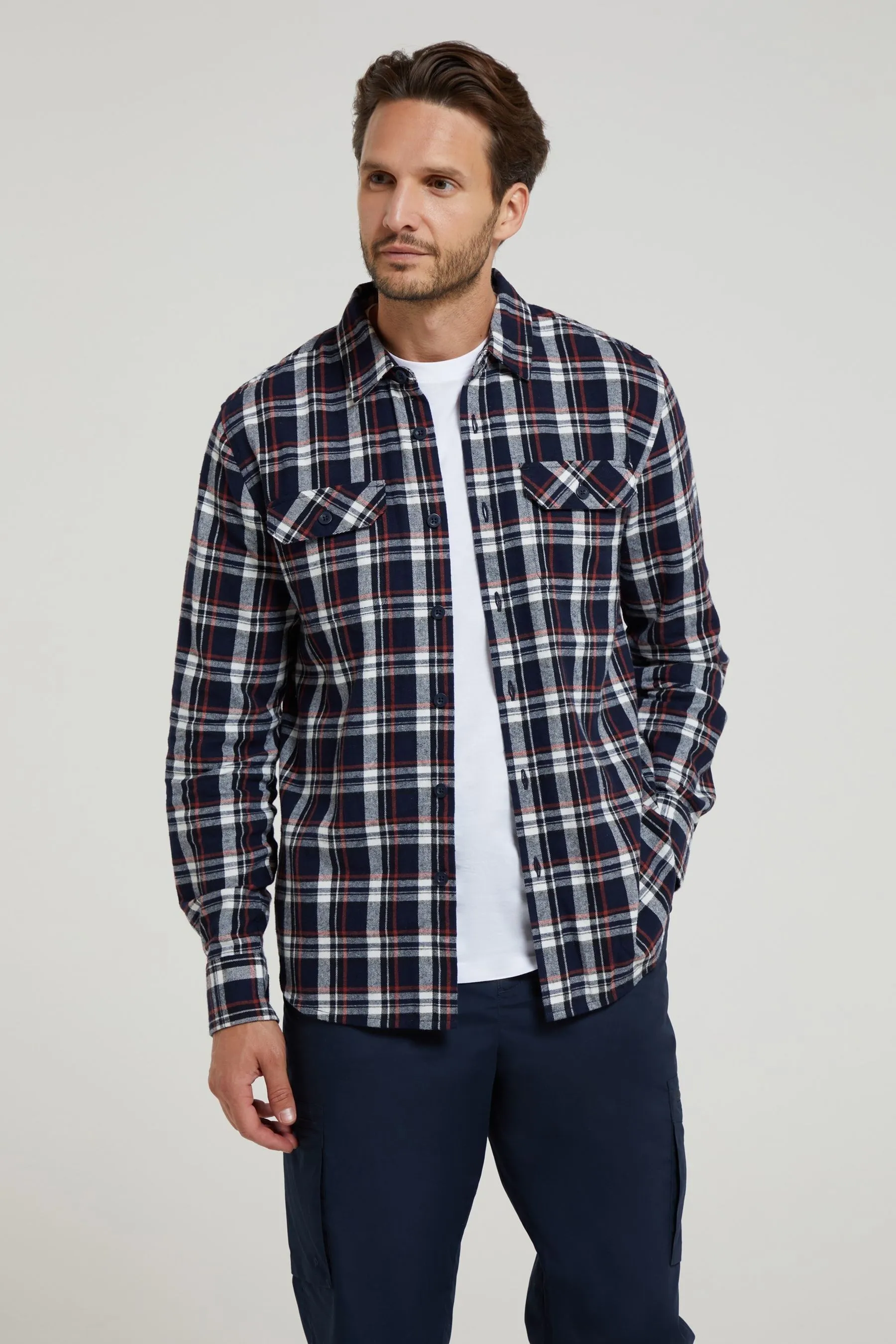 Mountain Warehouse Uomo Trace - Camicia Manica lunga flanella