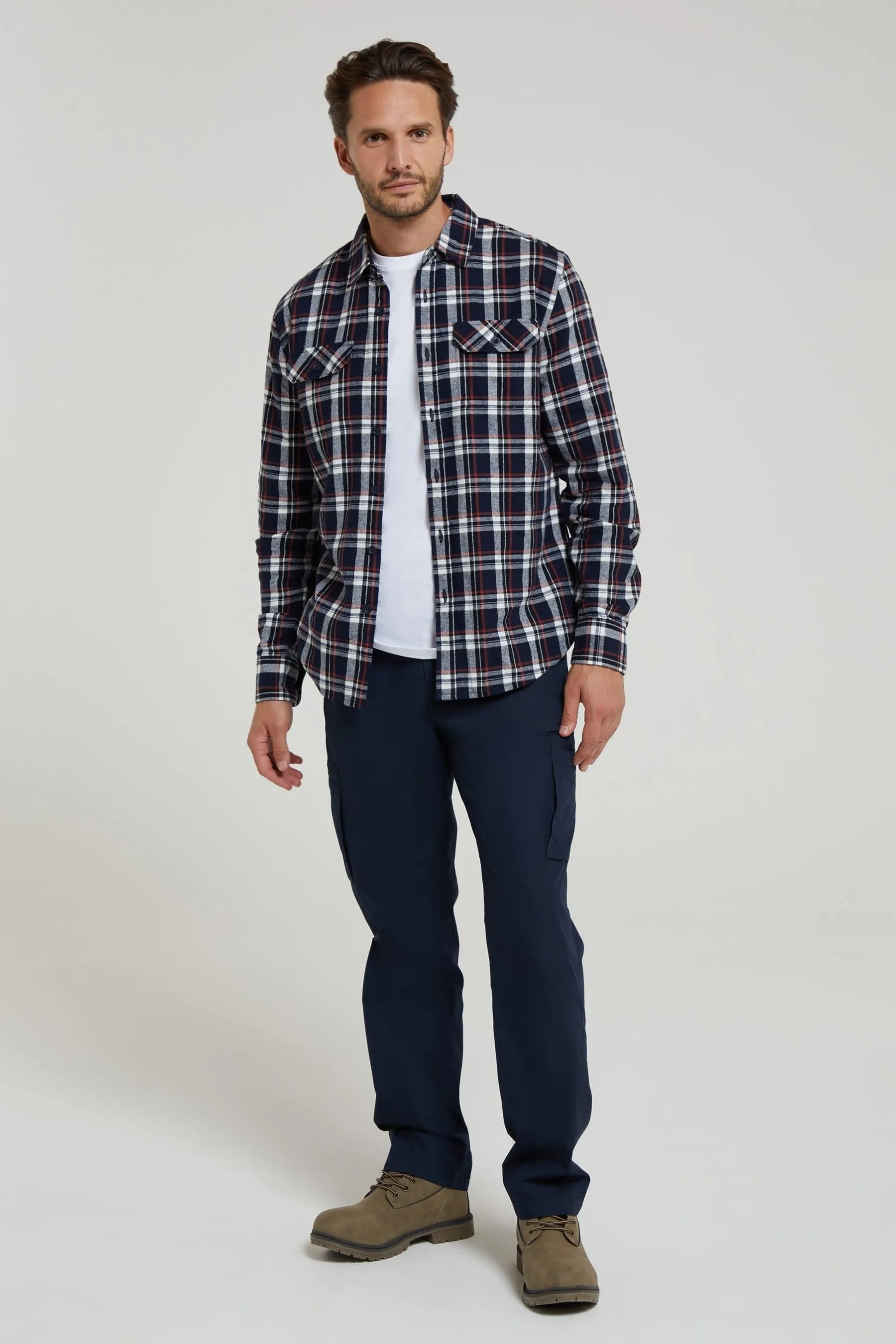 Mountain Warehouse Uomo Trace - Camicia Manica lunga flanella