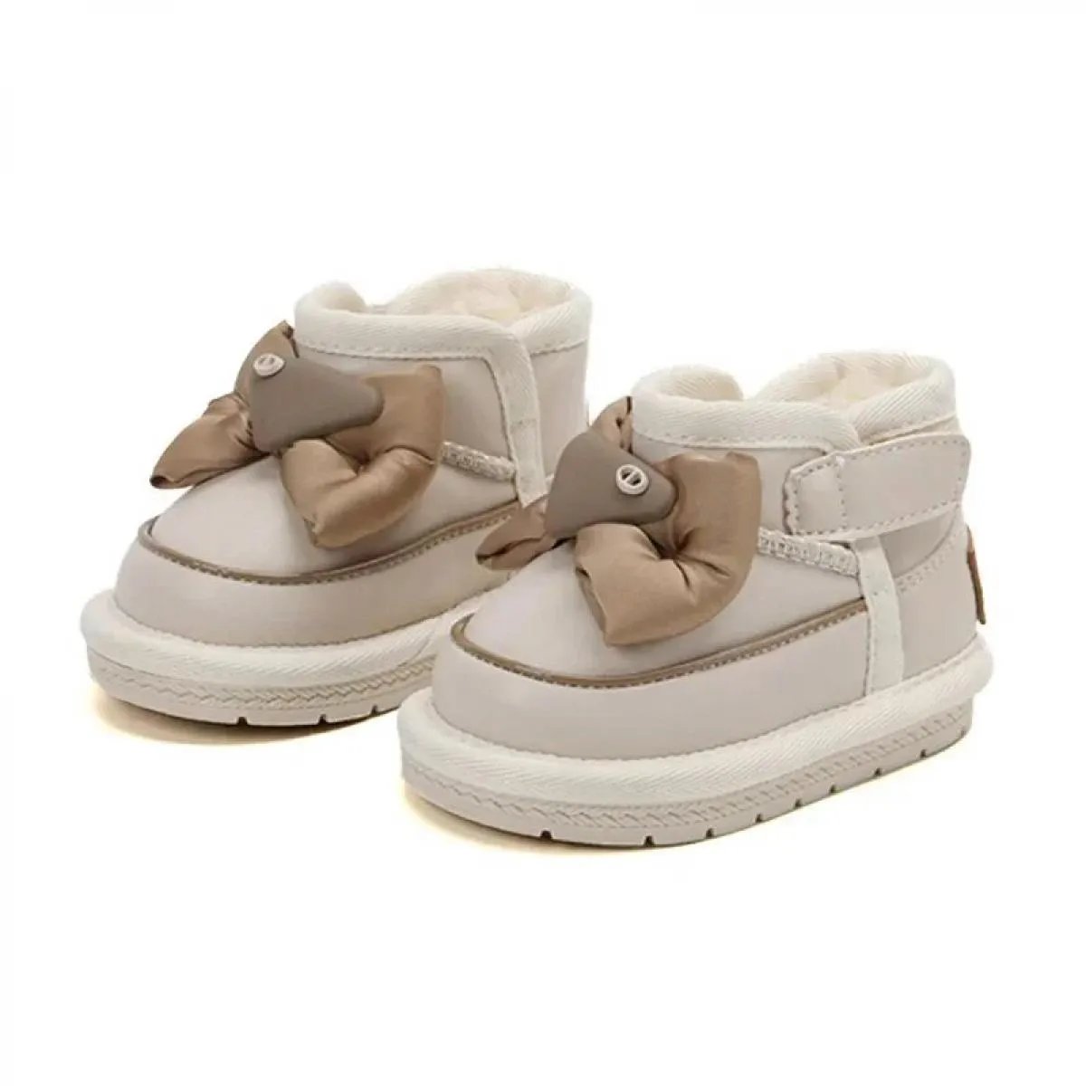 Nuovo 2024 Inverno Bambino Stivali da neve Per Bambini In Pelle Boewknot Caldo Peluche Scarpe di Cotone Bambino Morbida Suola An