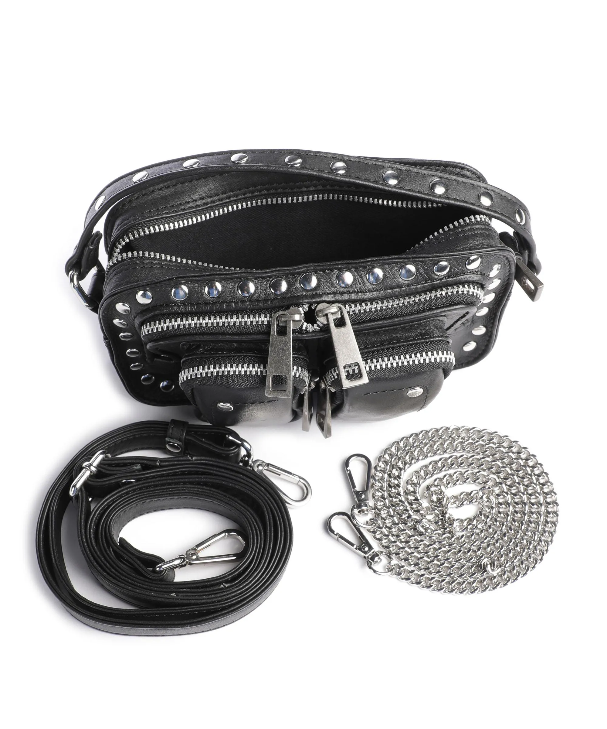  Núnoo Disco Helena Borsa a tracolla pelle liscia nero  