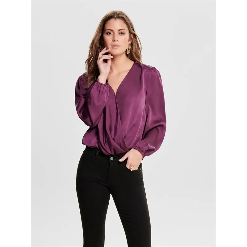 Only camicia body in raso da donna