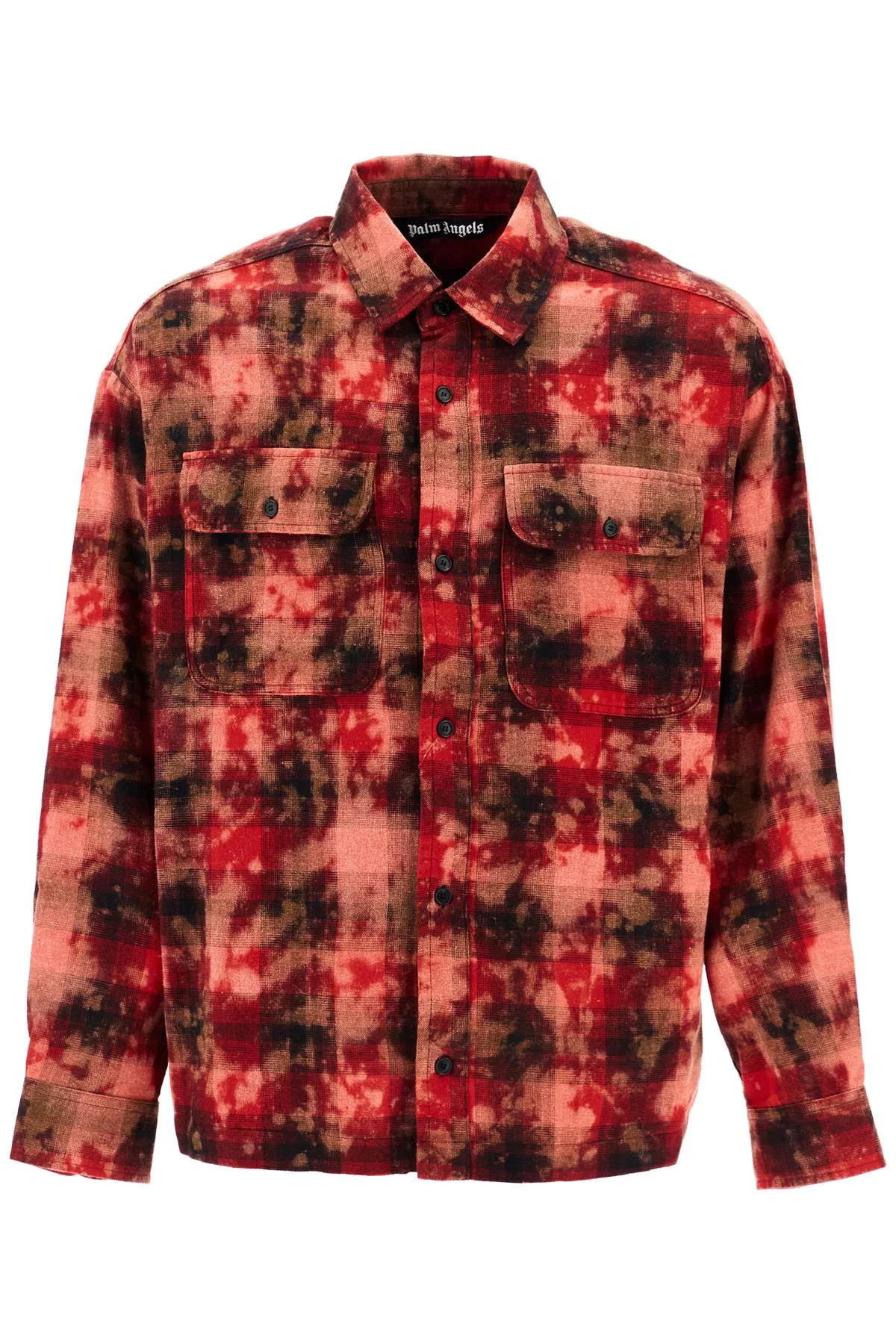 Palm Angels camicia di flanella con logo curvo