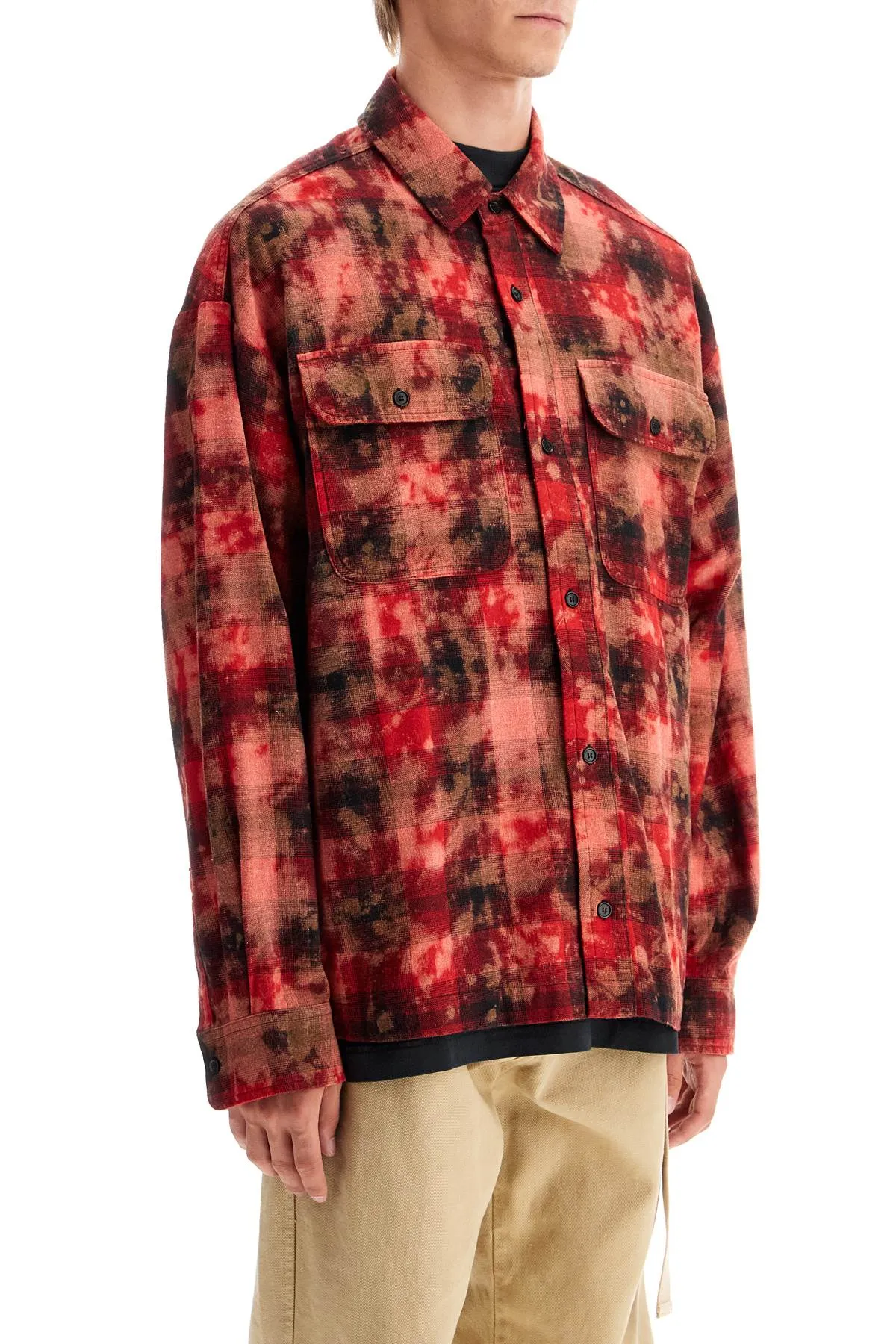 Palm Angels camicia di flanella con logo curvo
