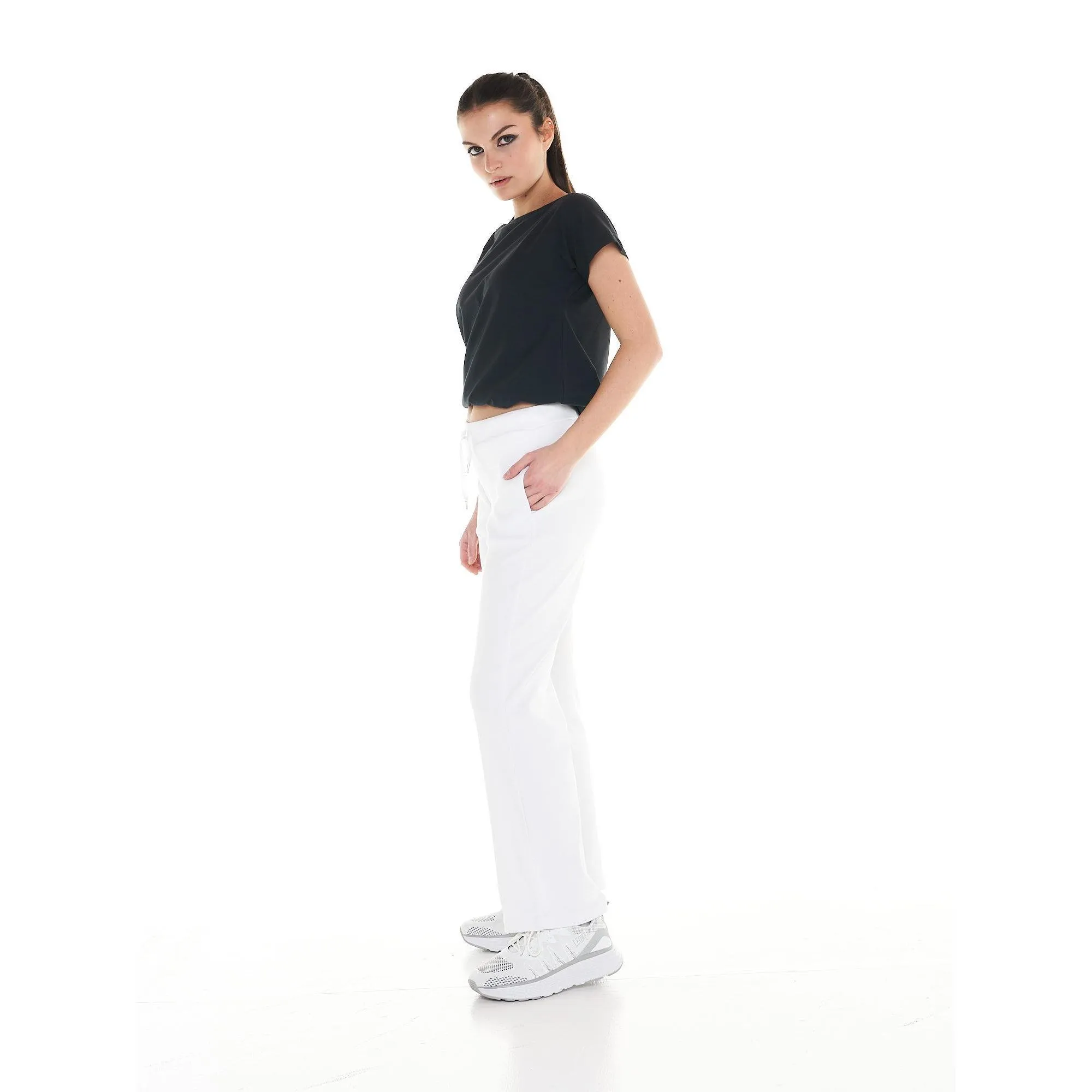 Pantalone da donna costine Black and White
