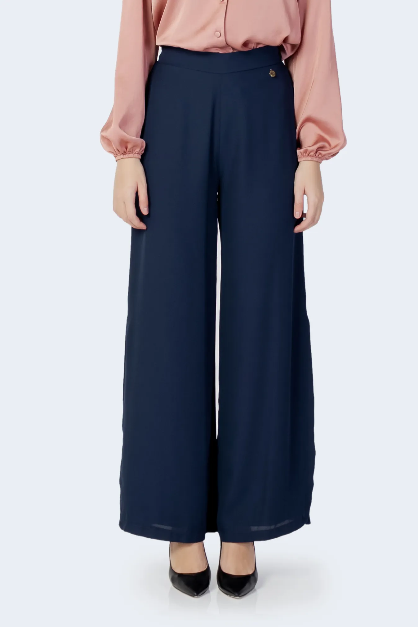 Pantaloni a palazzo Akè tinta unita Blu
