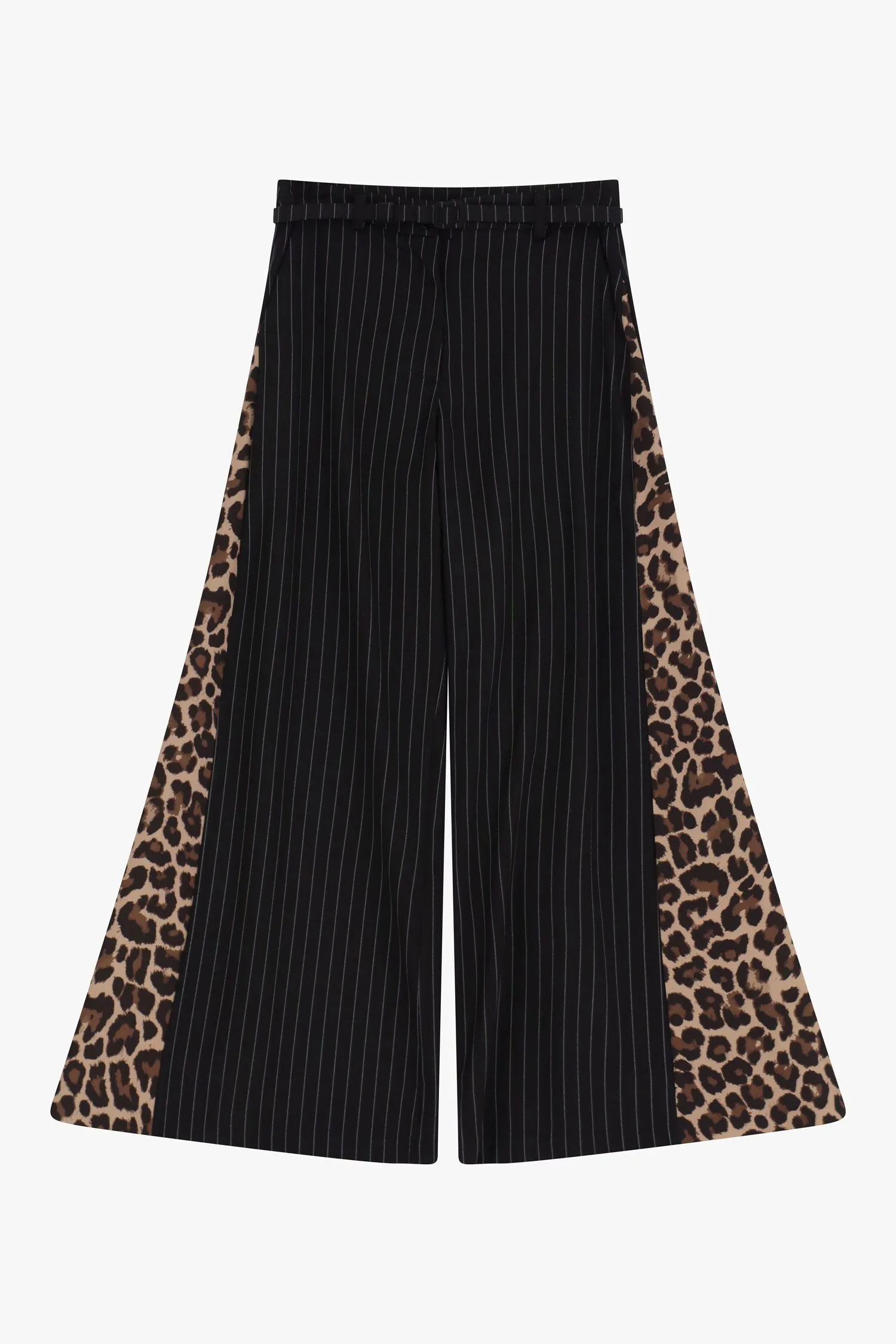   Pantaloni a palazzo con dettagli laterali animalier     