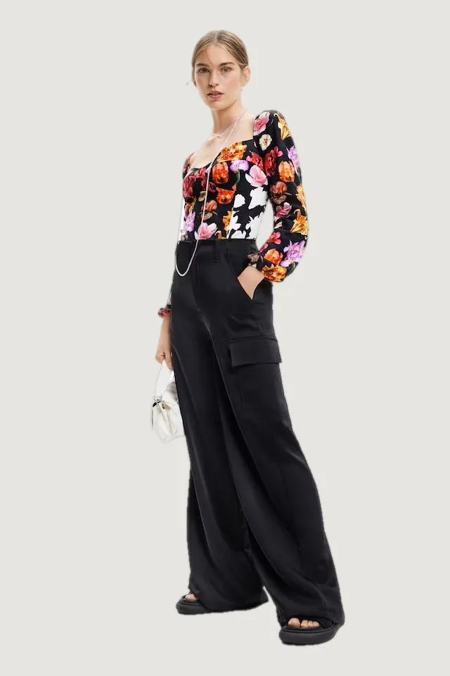 Pantaloni a palazzo Desigual pant thelma Nero