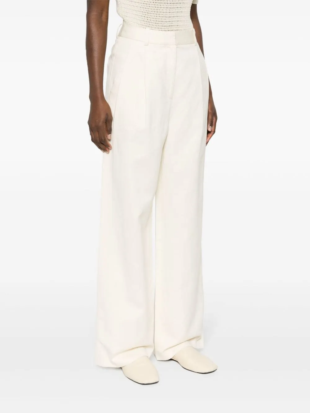 Pantaloni a palazzo Idai in bianco - donna
