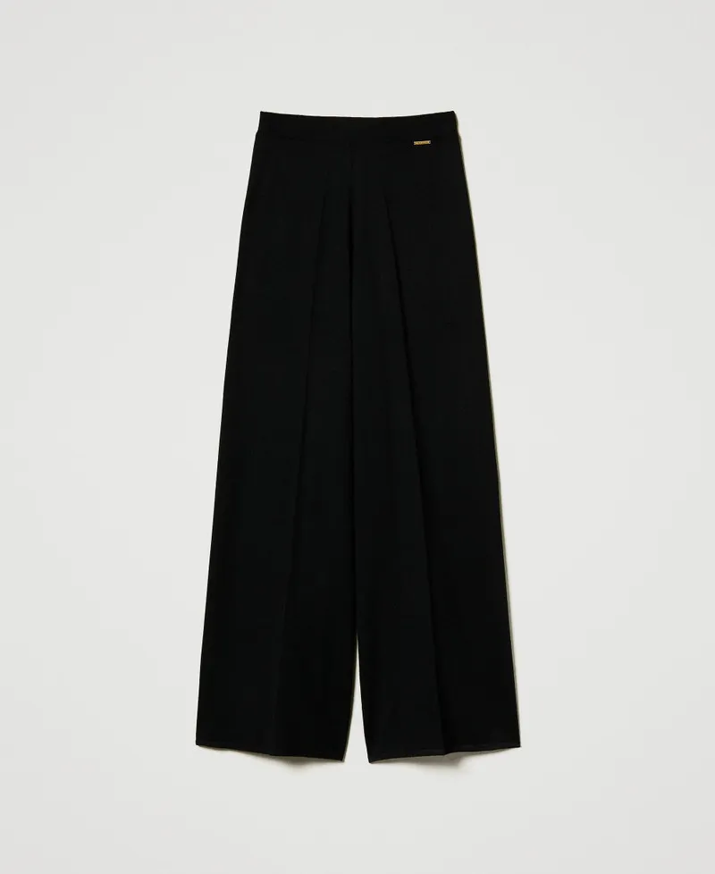 Pantaloni a palazzo in misto lana