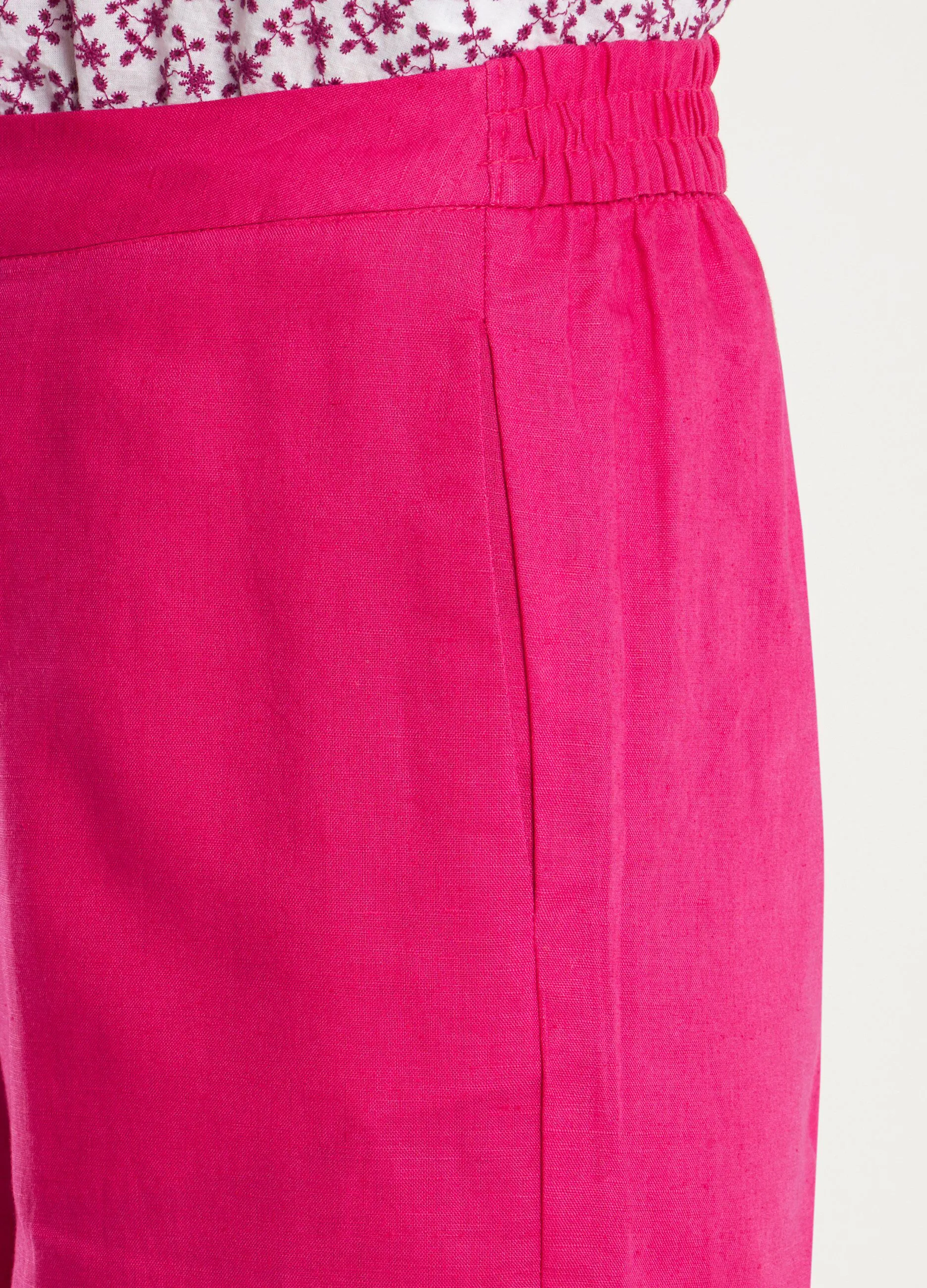 Pantaloni a palazzo in misto lino donna