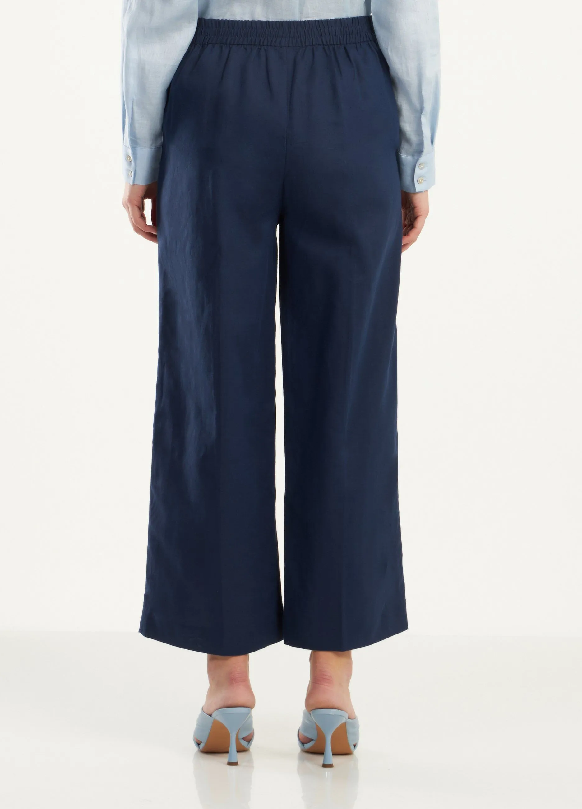Pantaloni a palazzo in misto lino