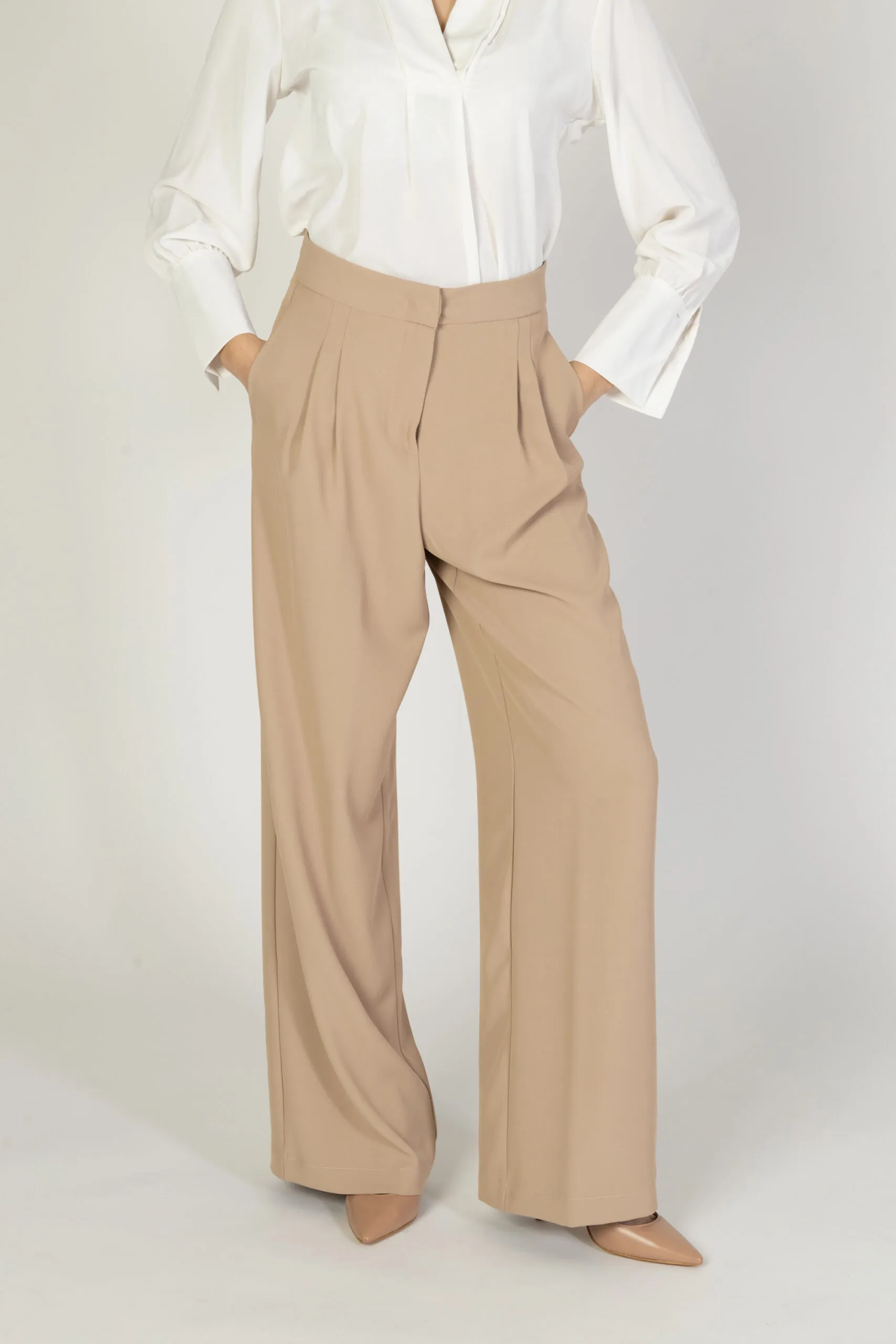 Pantaloni a palazzo Sandro Ferrone  Beige