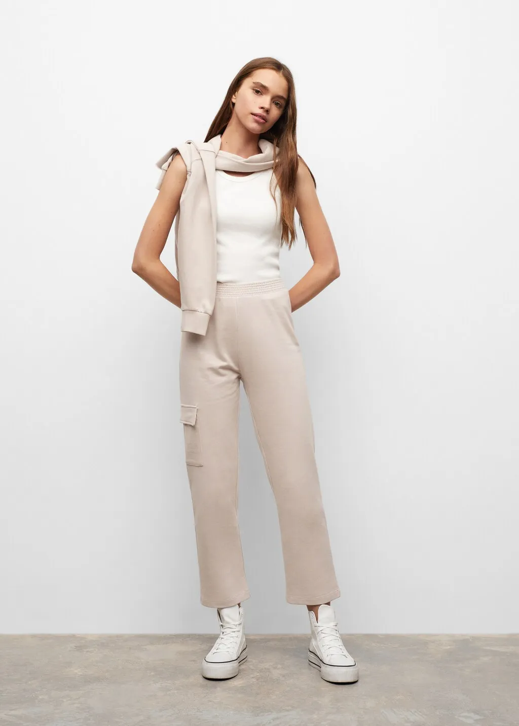Pantaloni cargo cotone