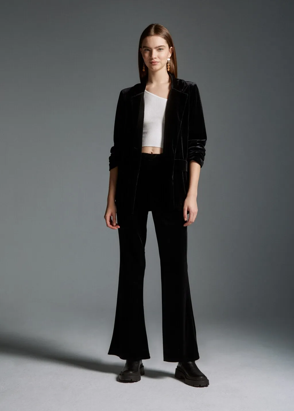 Pantaloni effetto velluto
