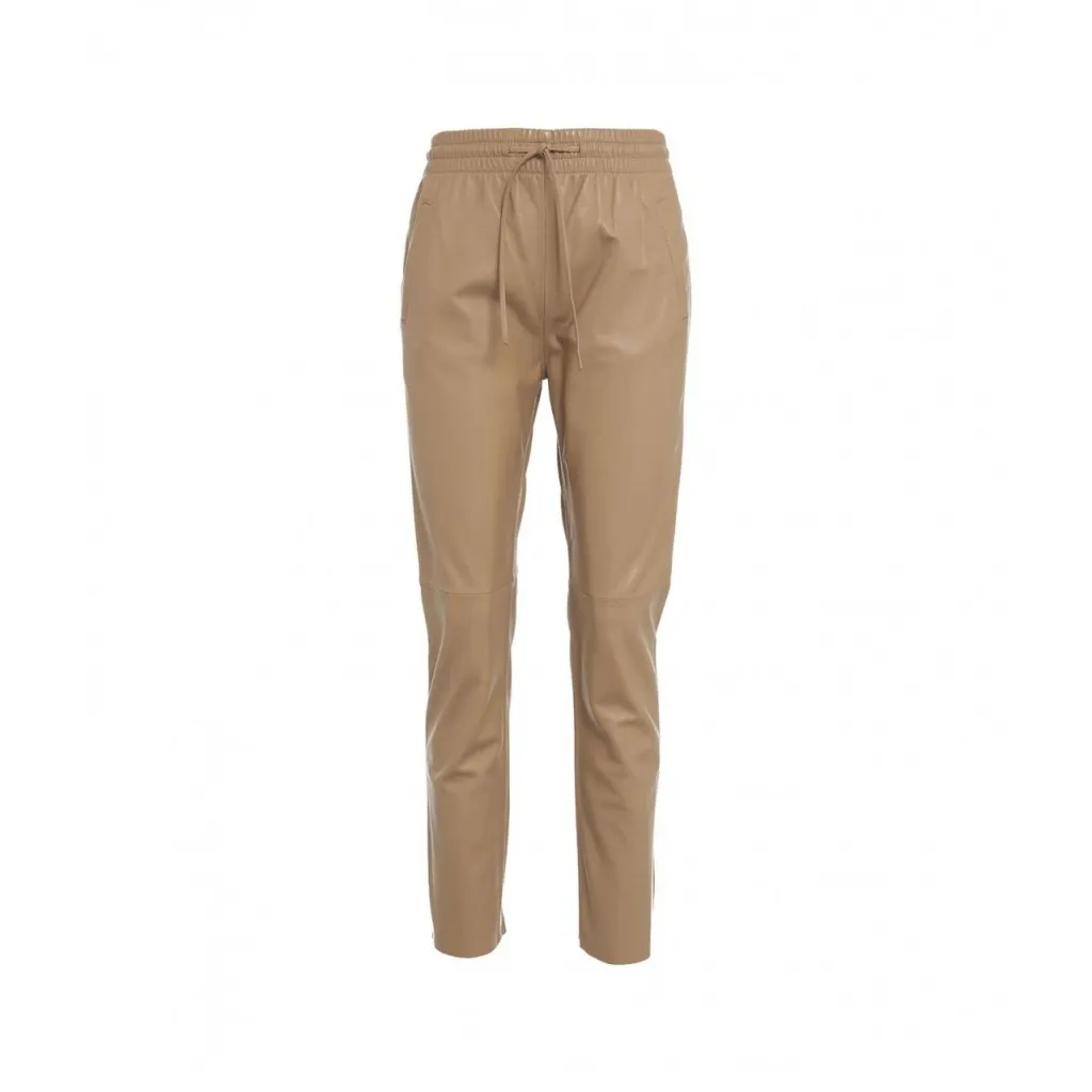 Pantaloni in montone marrone chiaro