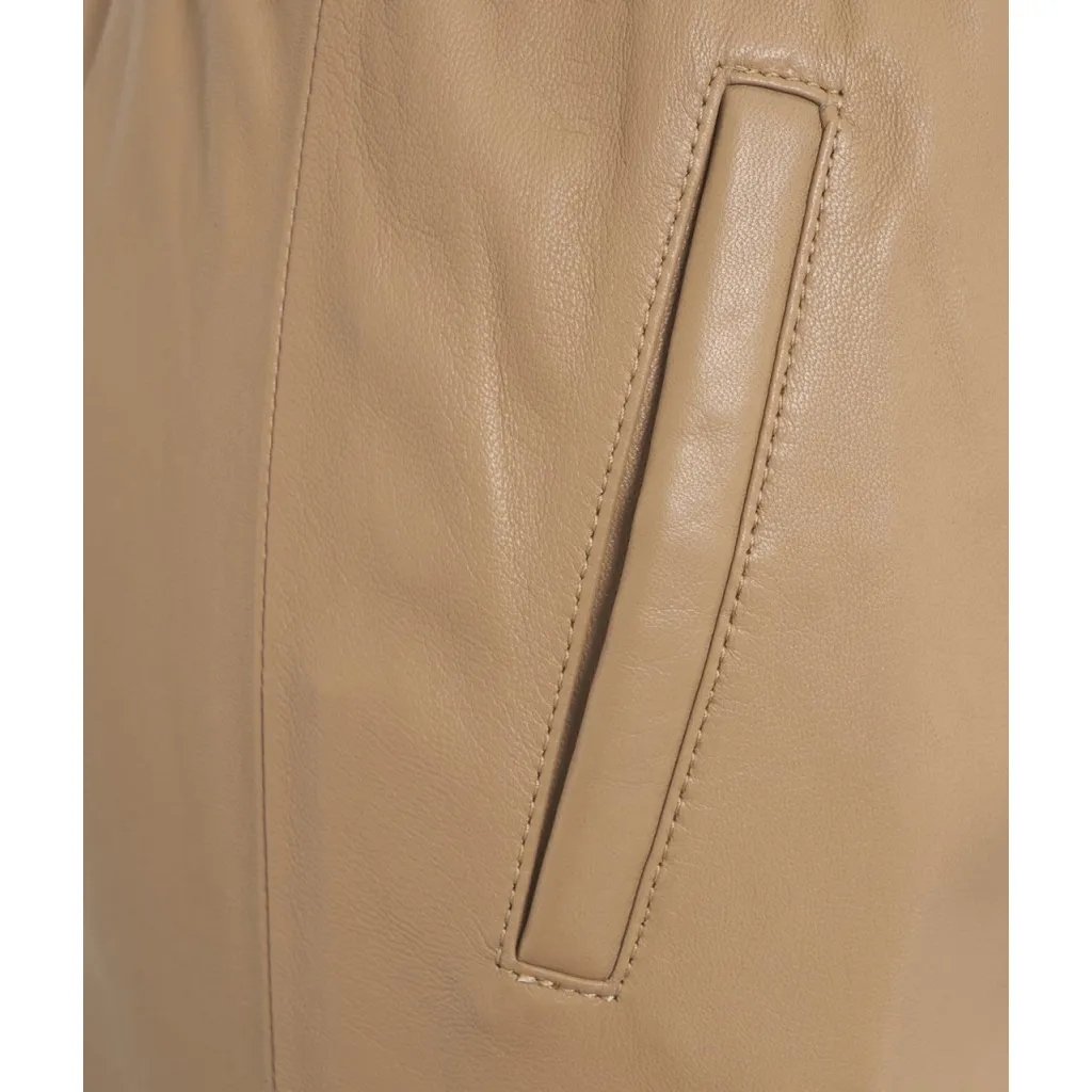 Pantaloni in montone marrone chiaro