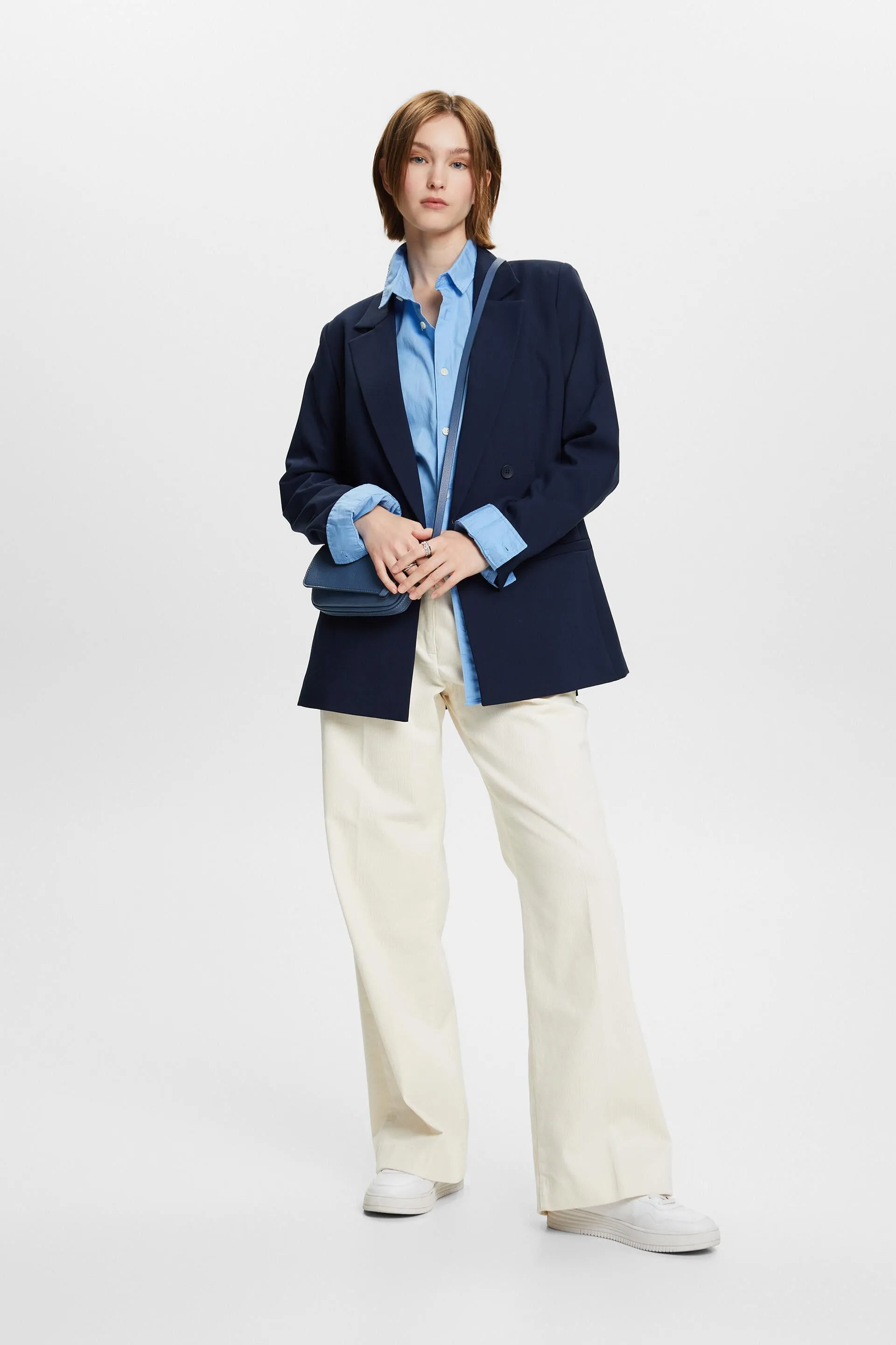 Pantaloni in velluto a vita media Wide Fit
