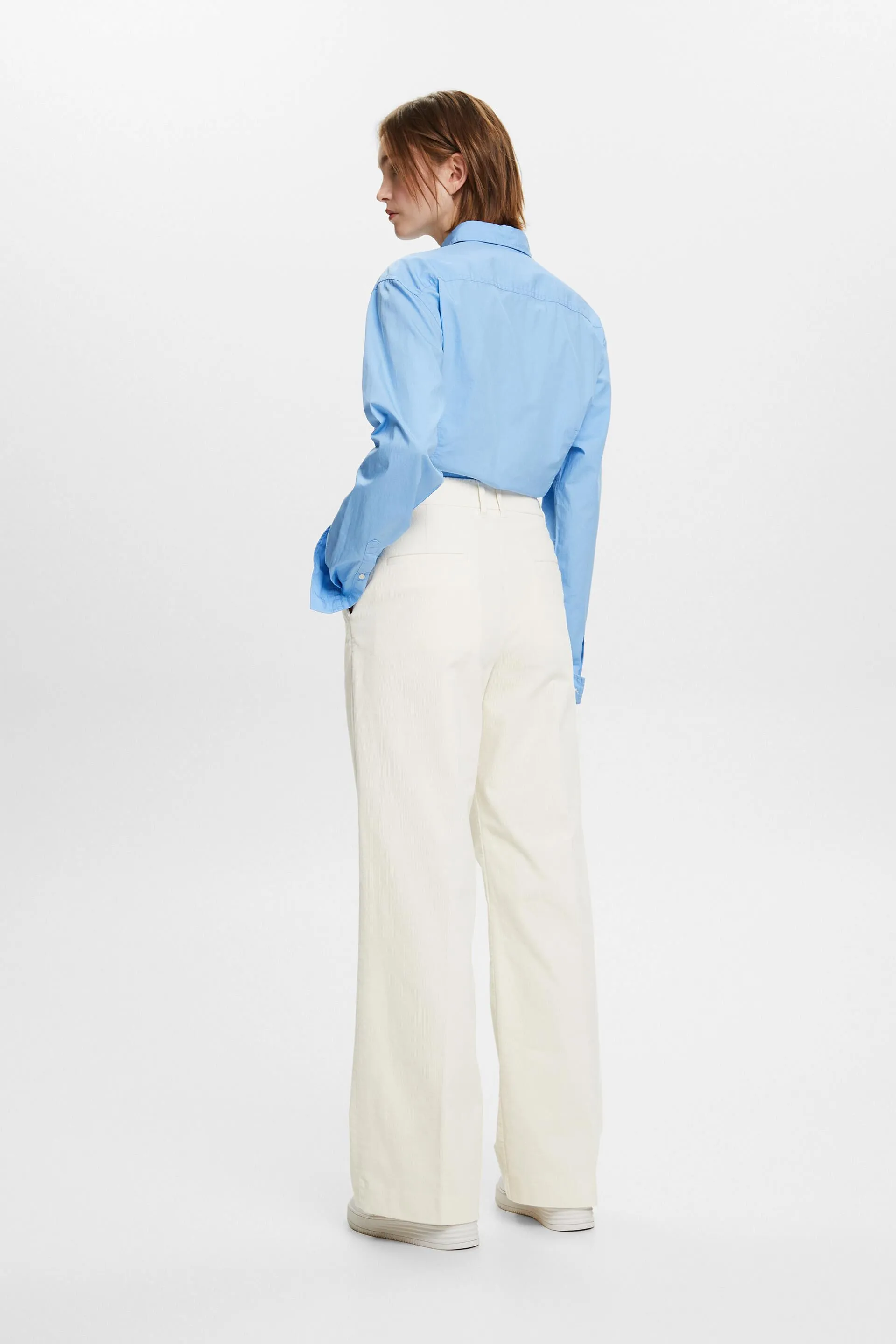 Pantaloni in velluto a vita media Wide Fit