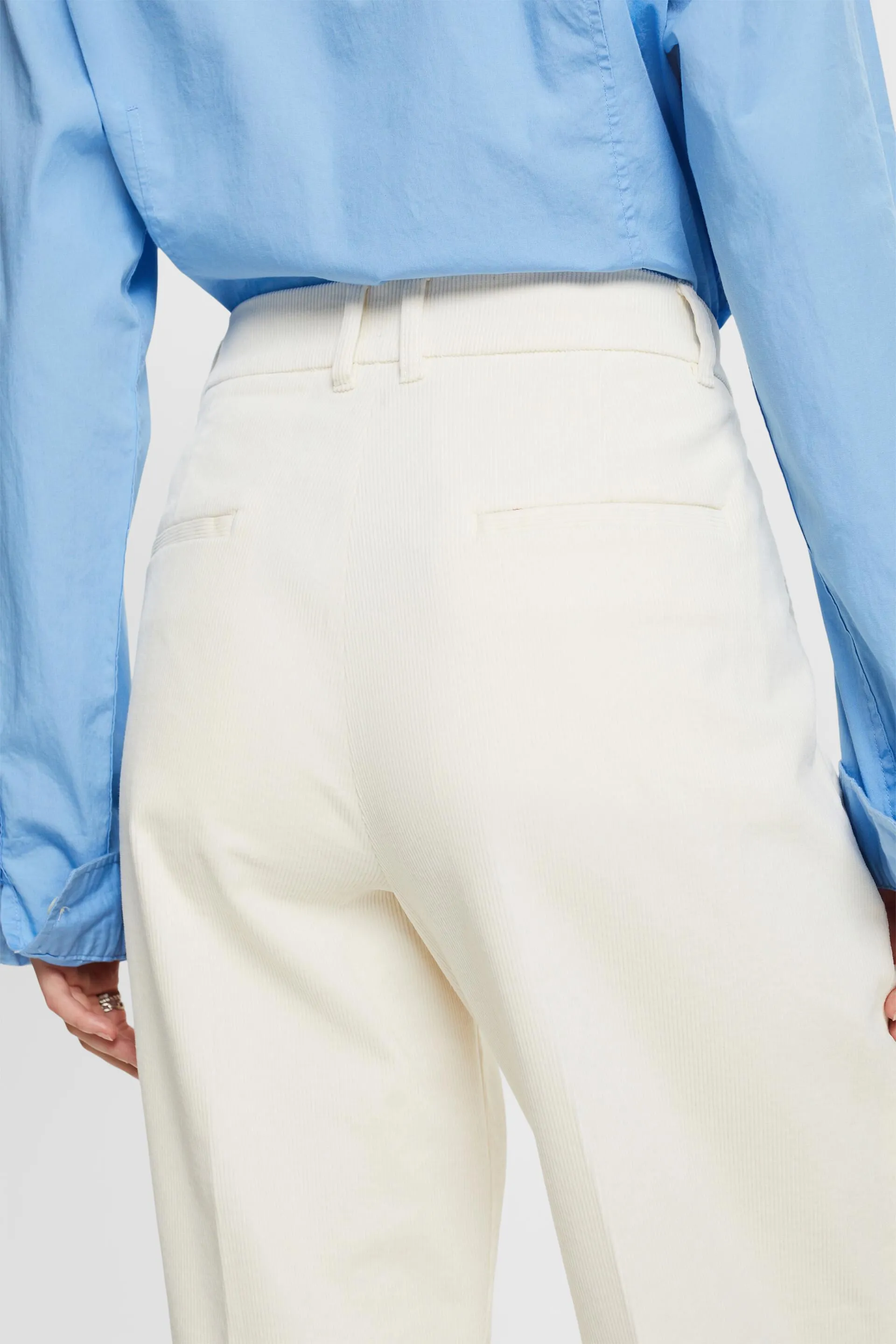 Pantaloni in velluto a vita media Wide Fit