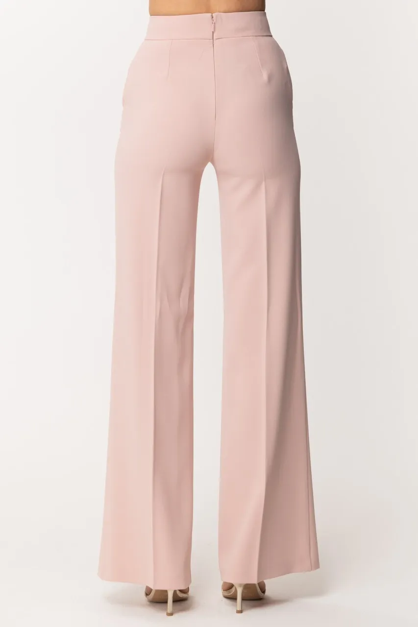 Pantaloni palazzo a vita alta ROSA MATURA