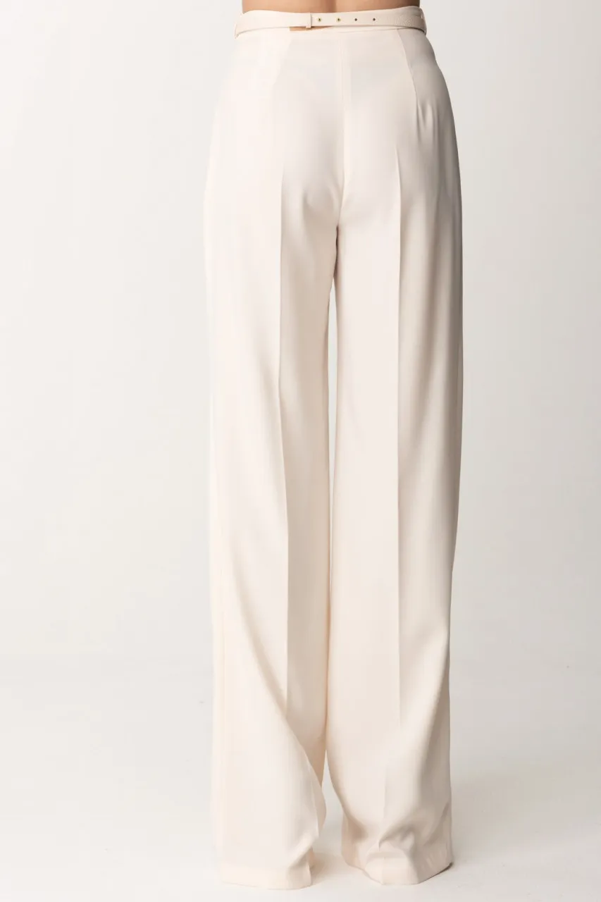 Pantaloni palazzo con cintura Burro