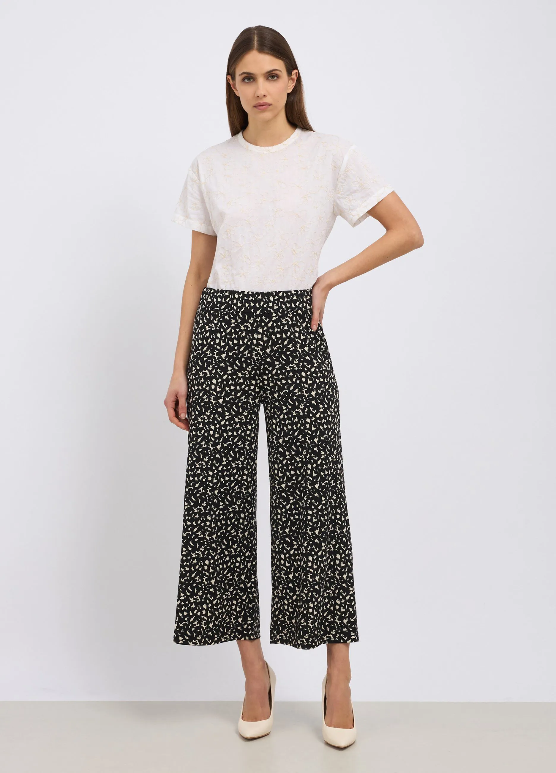 Pantaloni palazzo con stampa donna